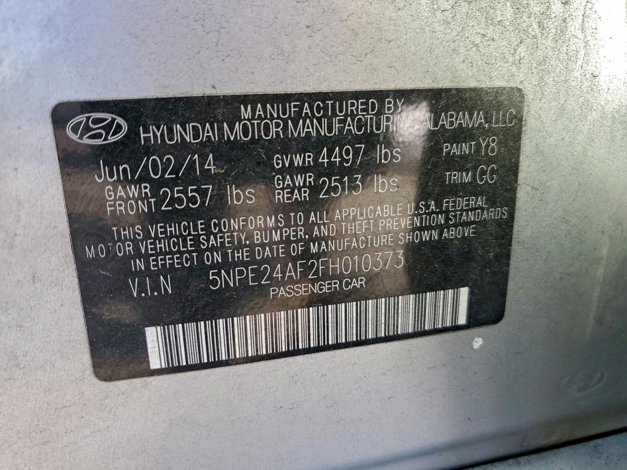 2015 Hyundai Sonata Se Silver vin: 5NPE24AF2FH010373