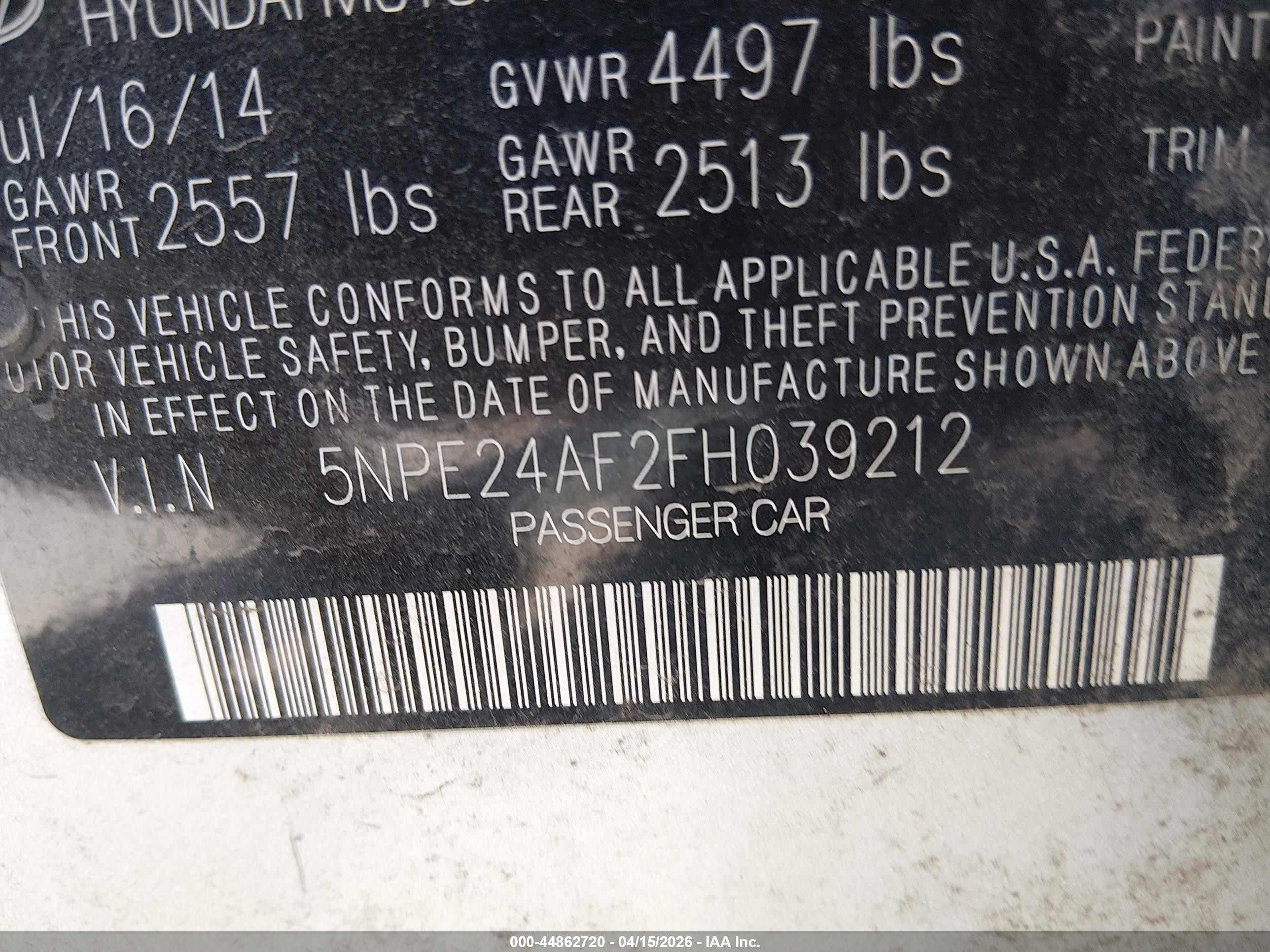 2015 Hyundai Sonata Se Silver vin: 5NPE24AF2FH039212