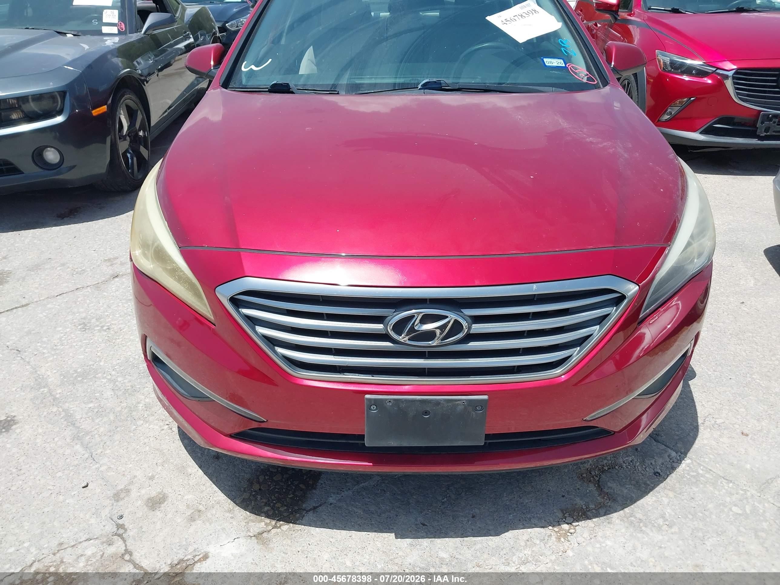 2015 Hyundai Sonata Se Burgundy vin: 5NPE24AF2FH129217