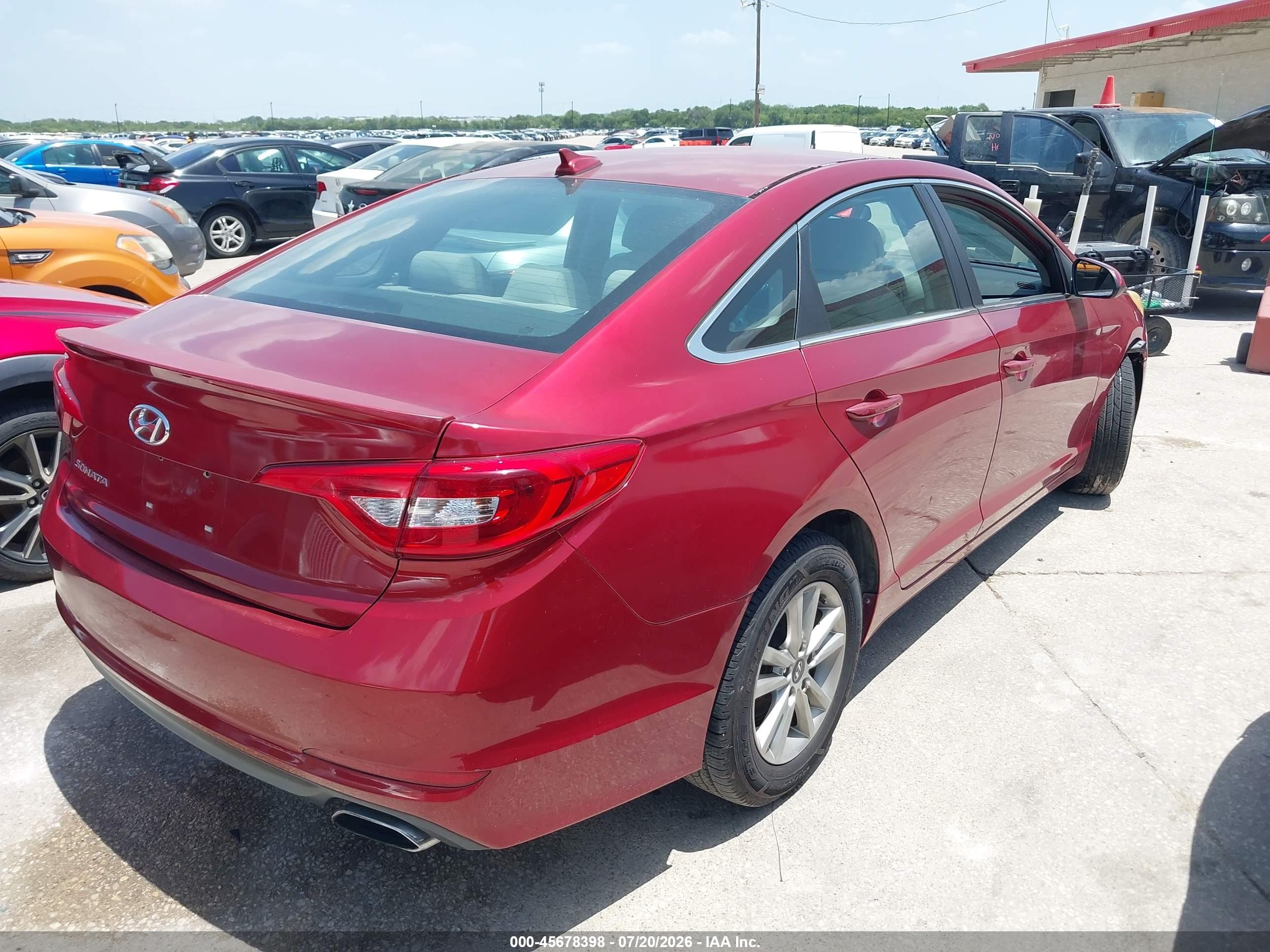 2015 Hyundai Sonata Se Burgundy vin: 5NPE24AF2FH129217