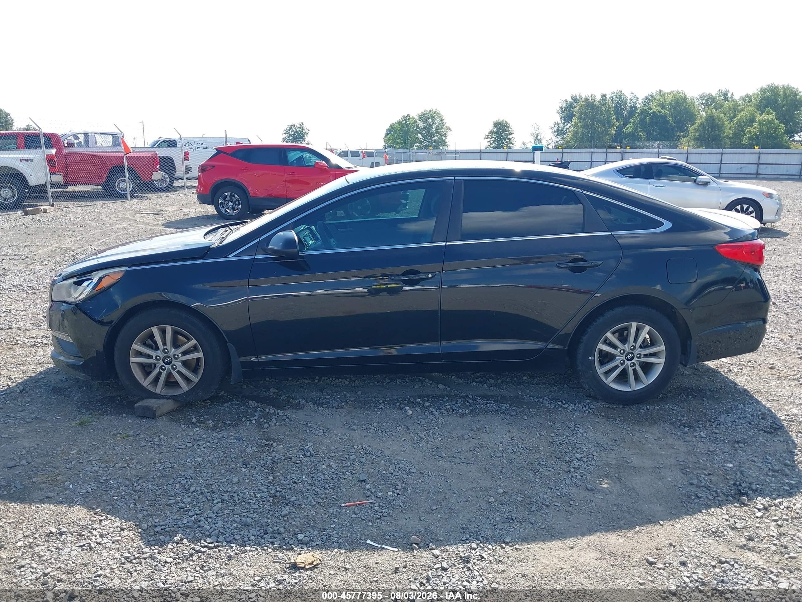 2015 Hyundai Sonata Se Черный vin: 5NPE24AF2FH145840