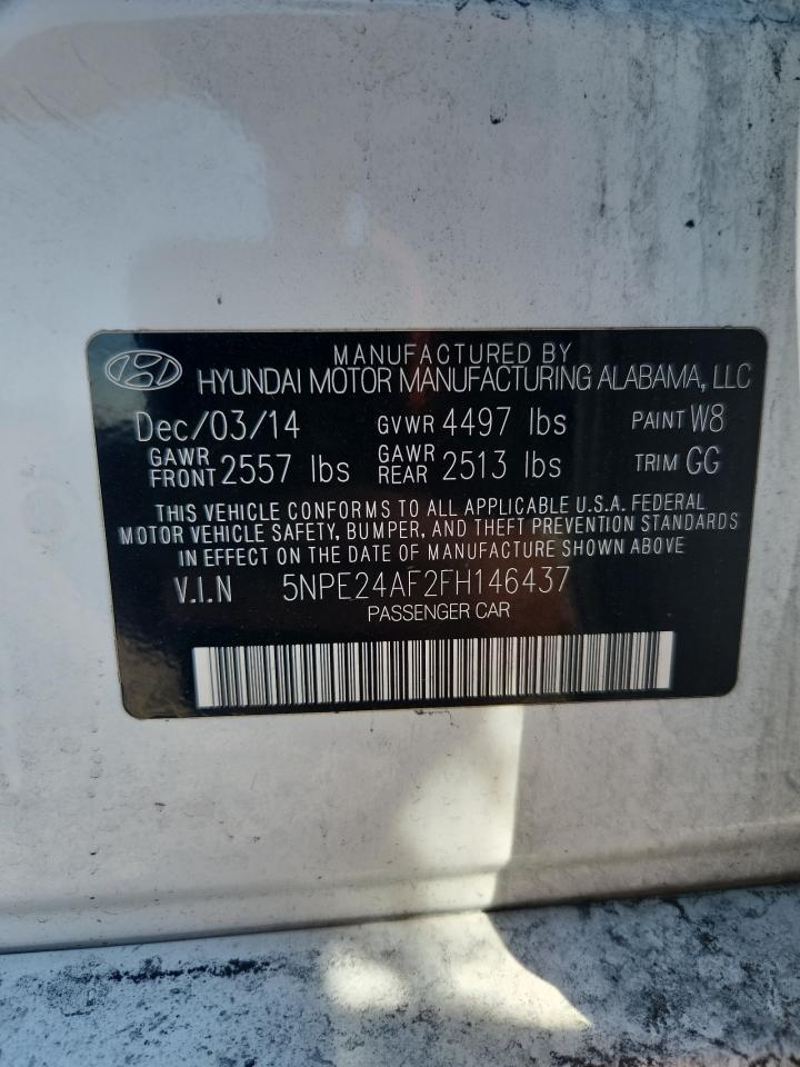 2015 Hyundai Sonata Se White vin: 5NPE24AF2FH146437
