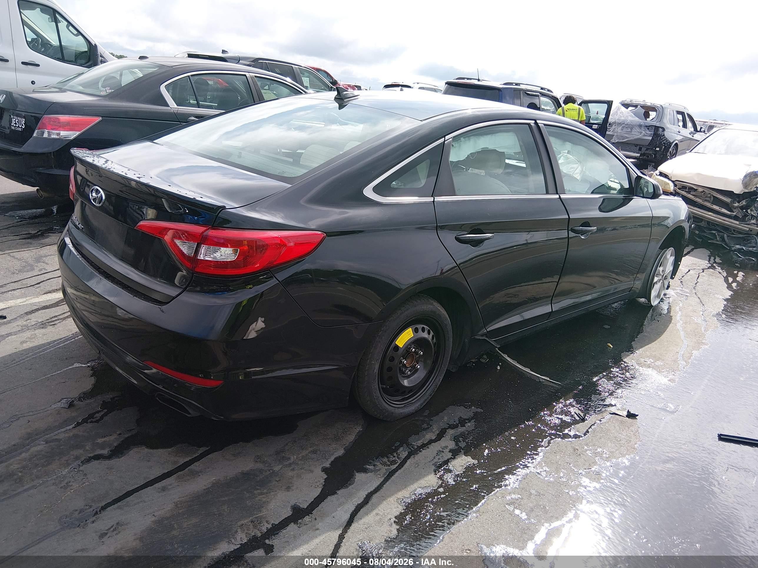 2015 Hyundai Sonata Se Черный vin: 5NPE24AF2FH158605