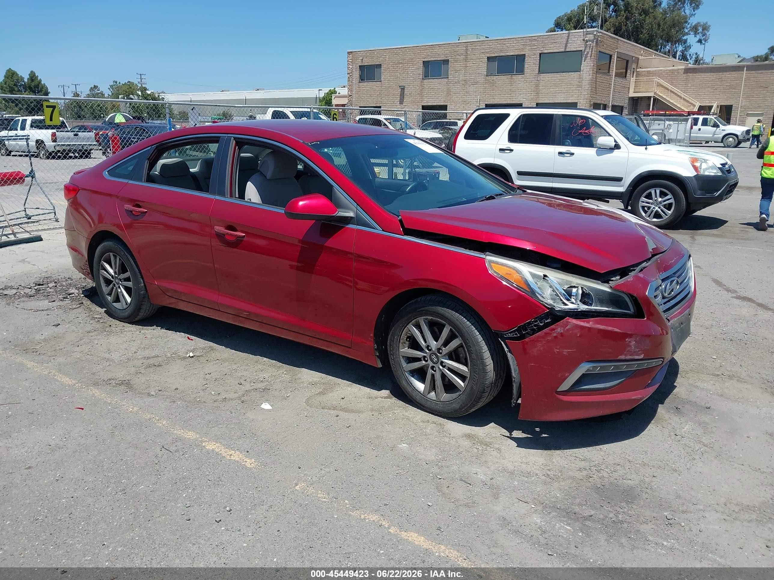 2015 Hyundai Sonata Se Red vin: 5NPE24AF2FH168180