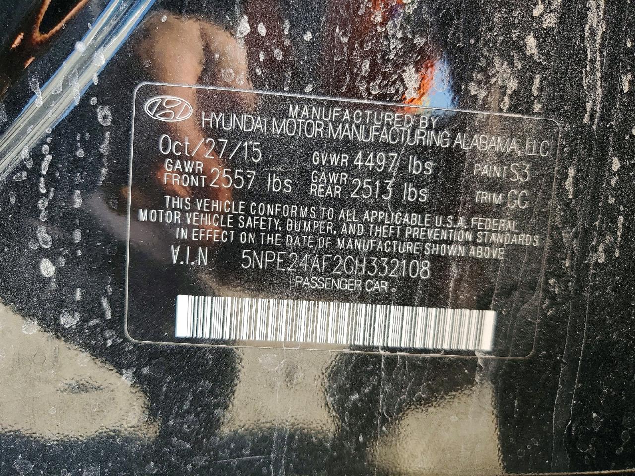 2016 Hyundai Sonata Se Gray vin: 5NPE24AF2GH332108