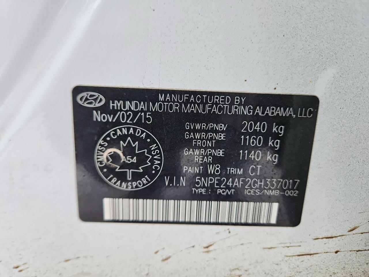 2016 Hyundai Sonata Se White vin: 5NPE24AF2GH337017