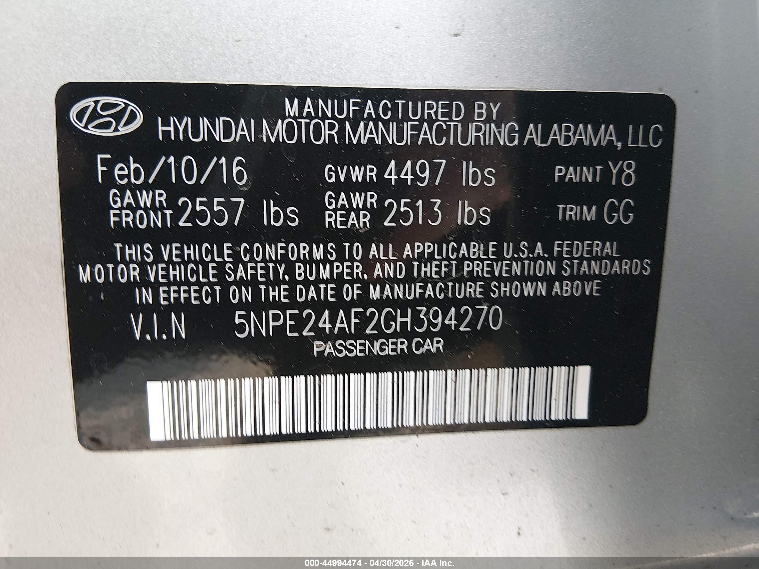2016 Hyundai Sonata   Silver vin: 5NPE24AF2GH394270