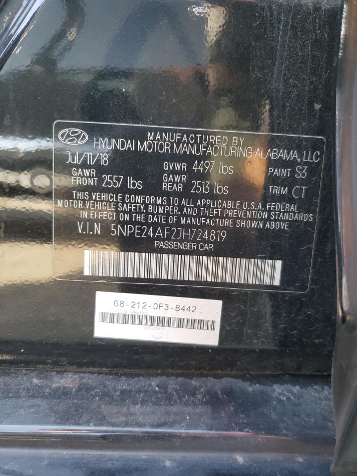 2018 Hyundai Sonata Se Черный vin: 5NPE24AF2JH724819