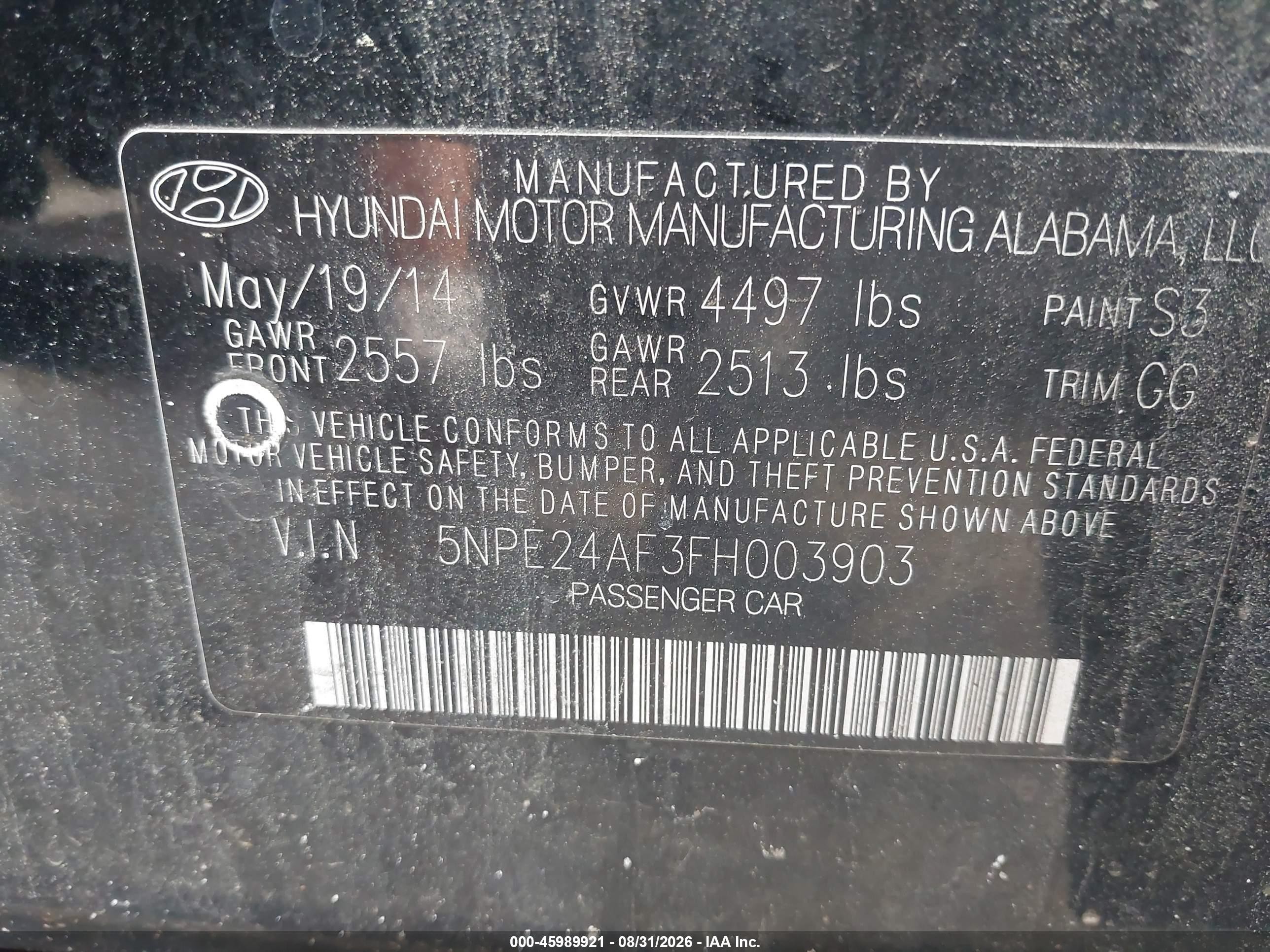 2015 Hyundai Sonata Se Black vin: 5NPE24AF3FH003903