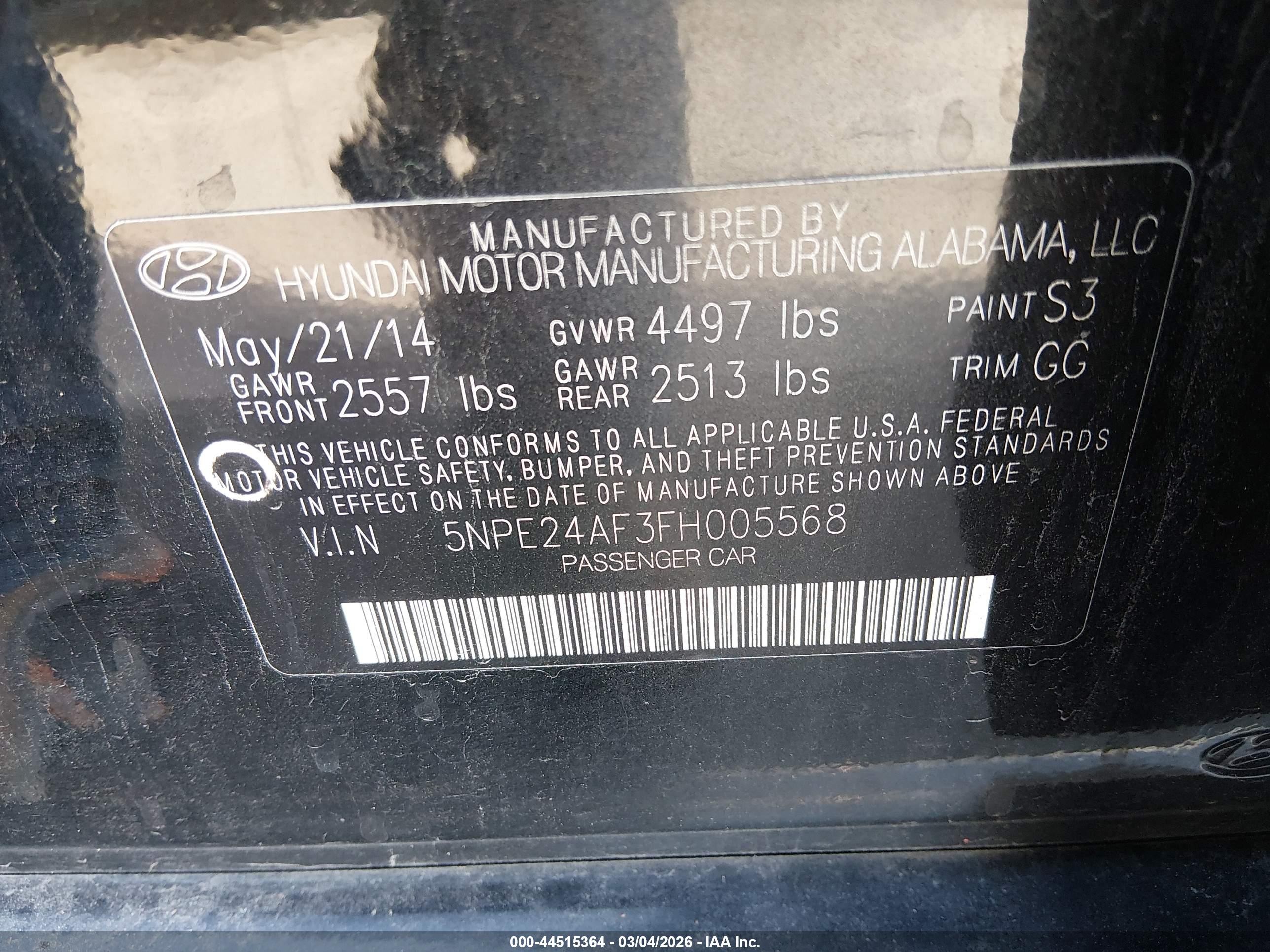 2015 Hyundai Sonata Se Black vin: 5NPE24AF3FH005568