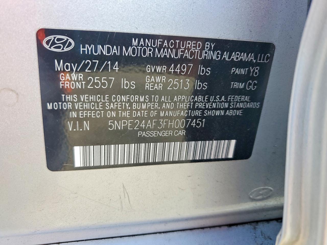2015 Hyundai Sonata Se Silver vin: 5NPE24AF3FH007451