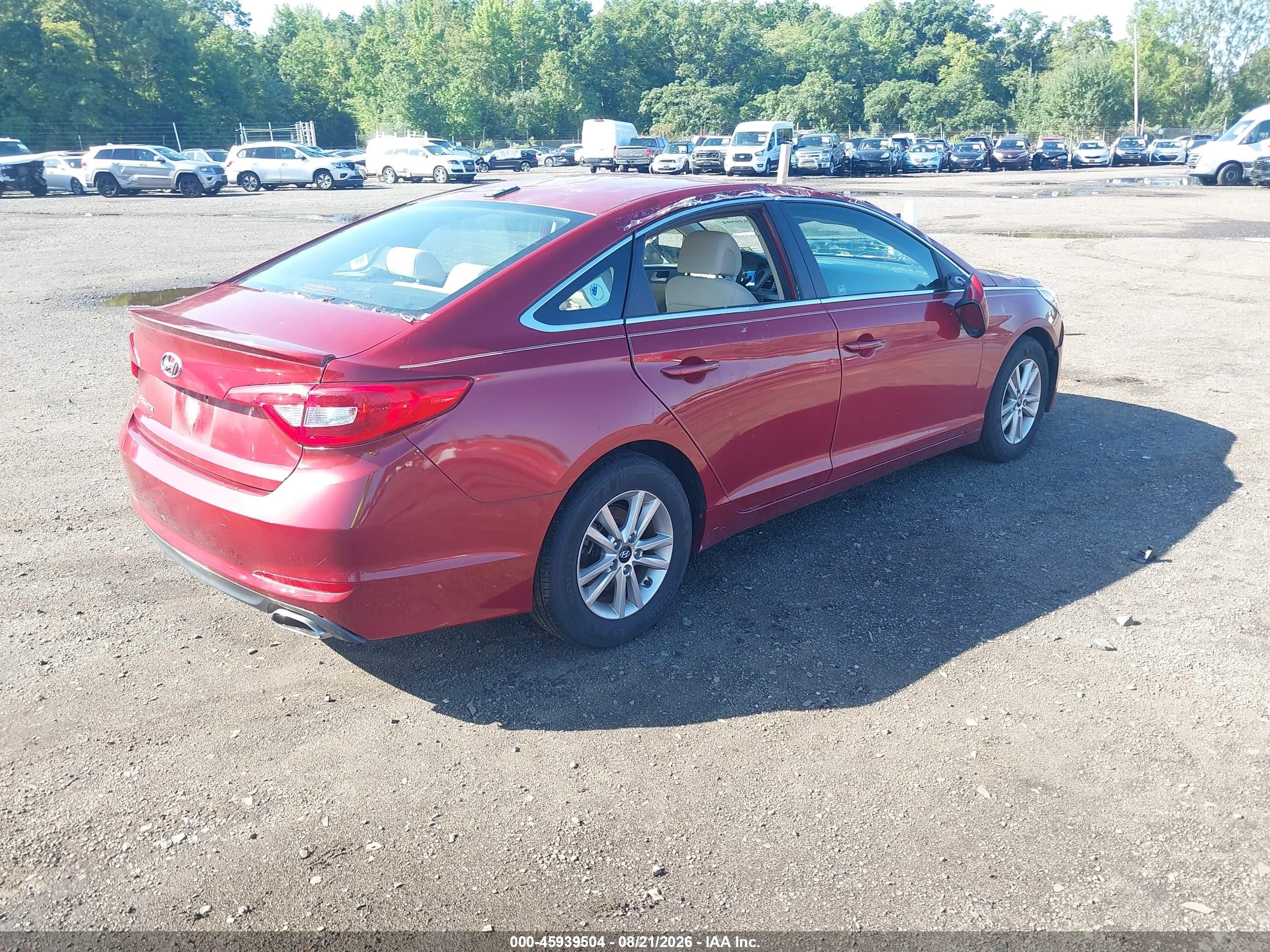 2015 Hyundai Sonata Se Red vin: 5NPE24AF3FH014996