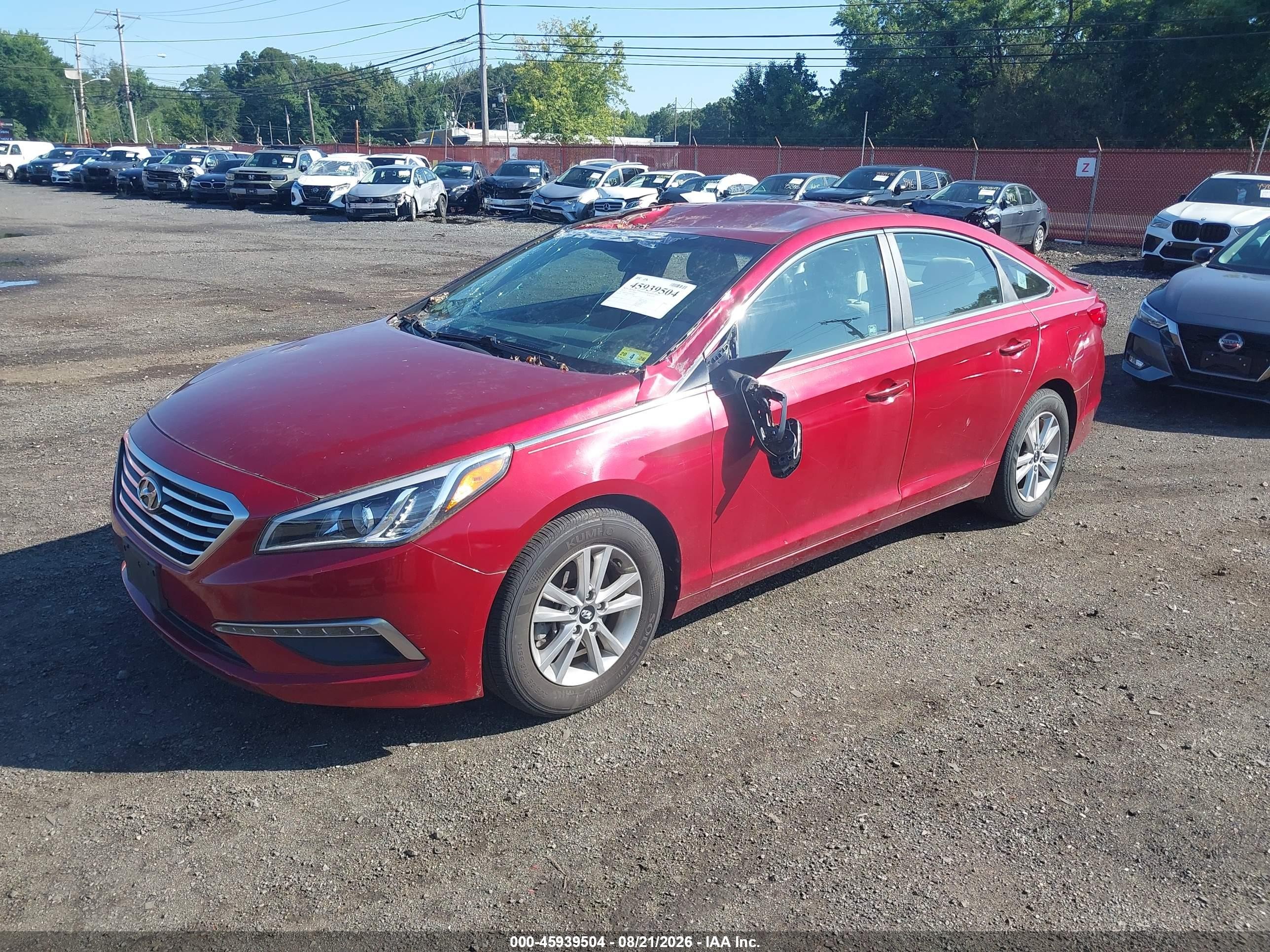 2015 Hyundai Sonata Se Red vin: 5NPE24AF3FH014996