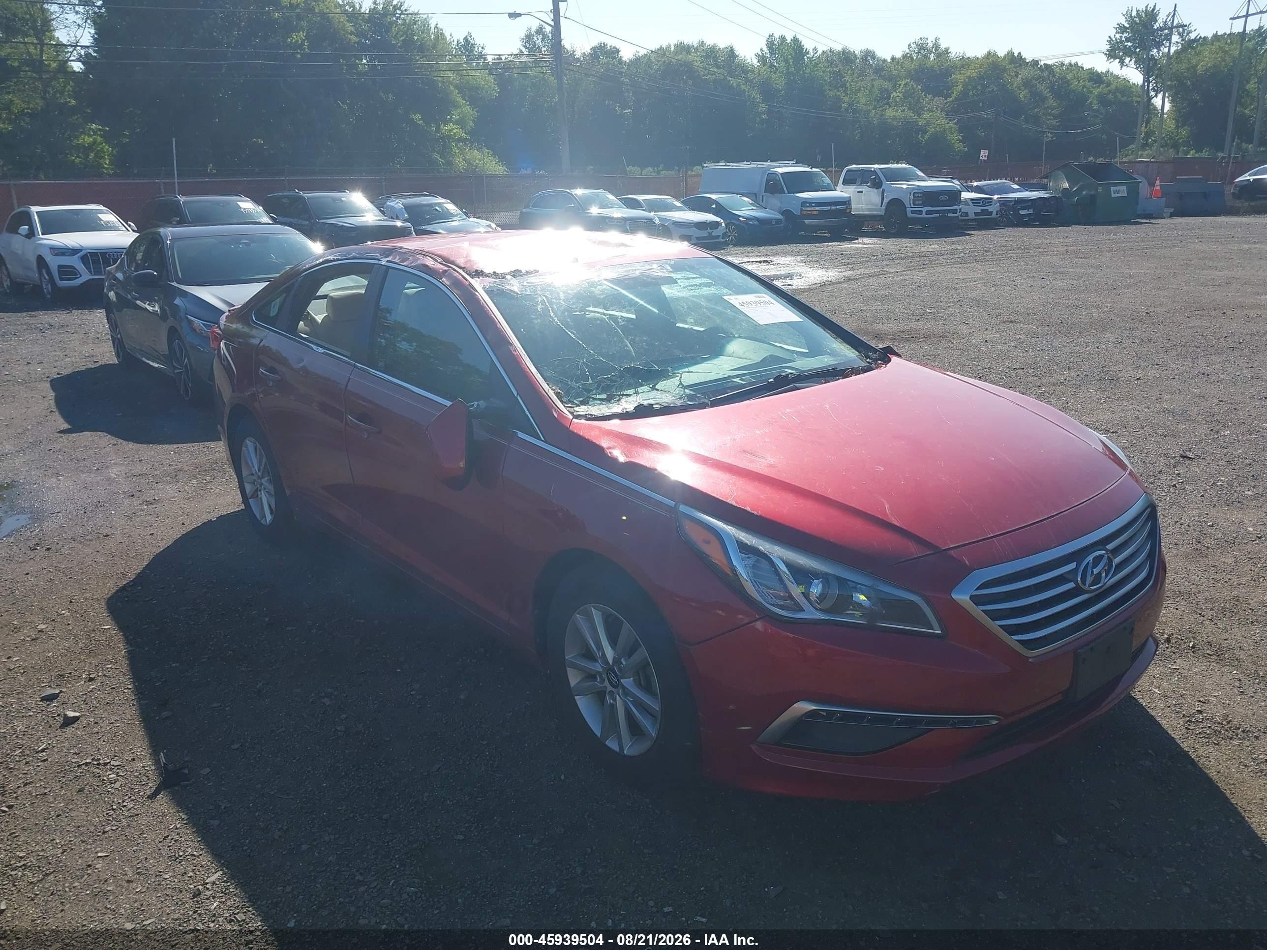 2015 Hyundai Sonata Se Red vin: 5NPE24AF3FH014996