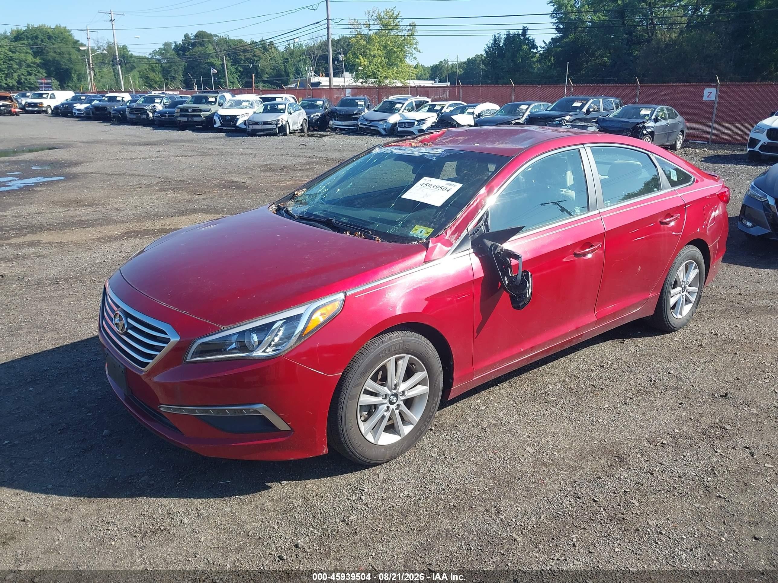2015 Hyundai Sonata Se Red vin: 5NPE24AF3FH014996