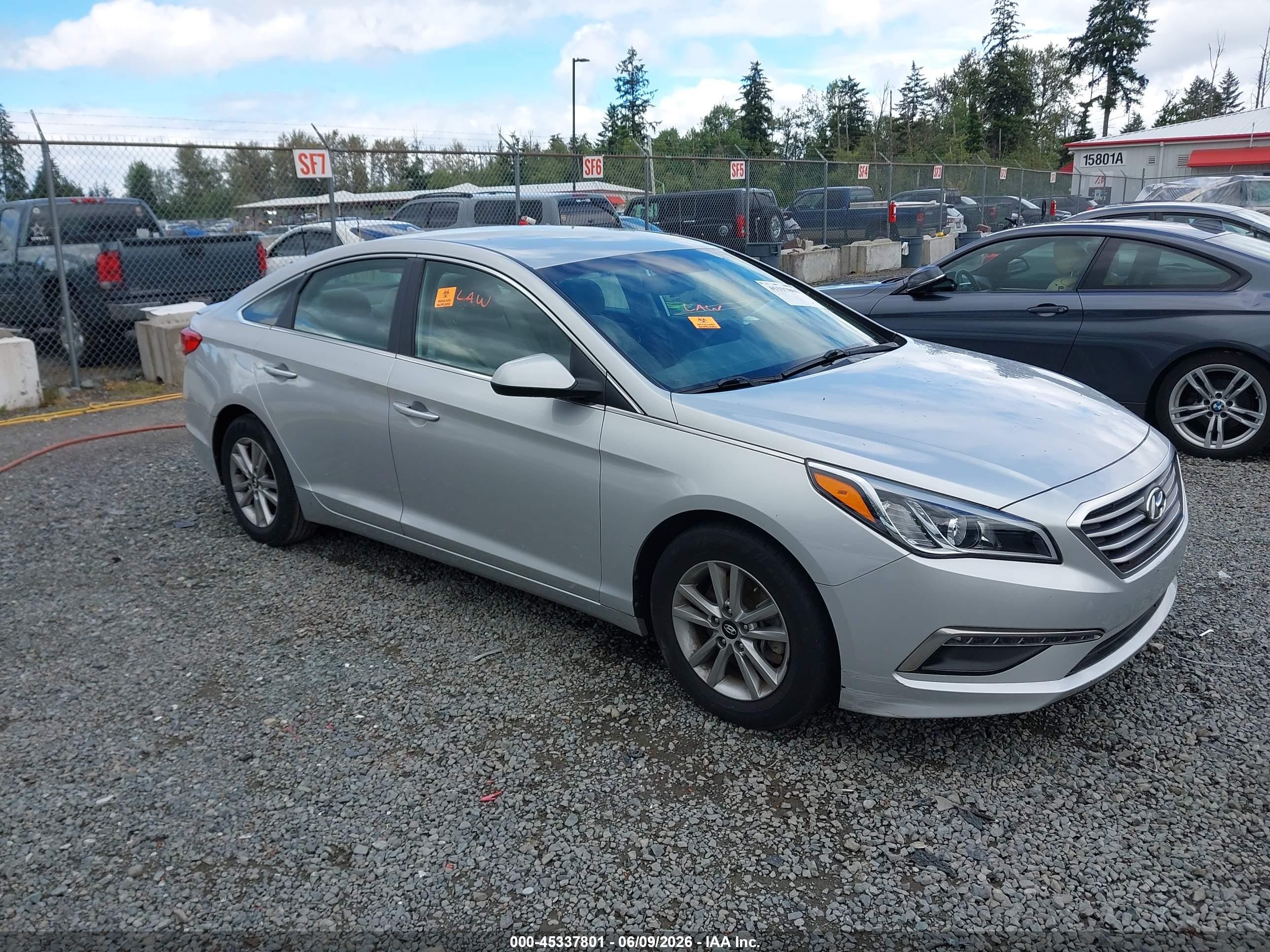 2015 Hyundai Sonata Se Gray vin: 5NPE24AF3FH021737