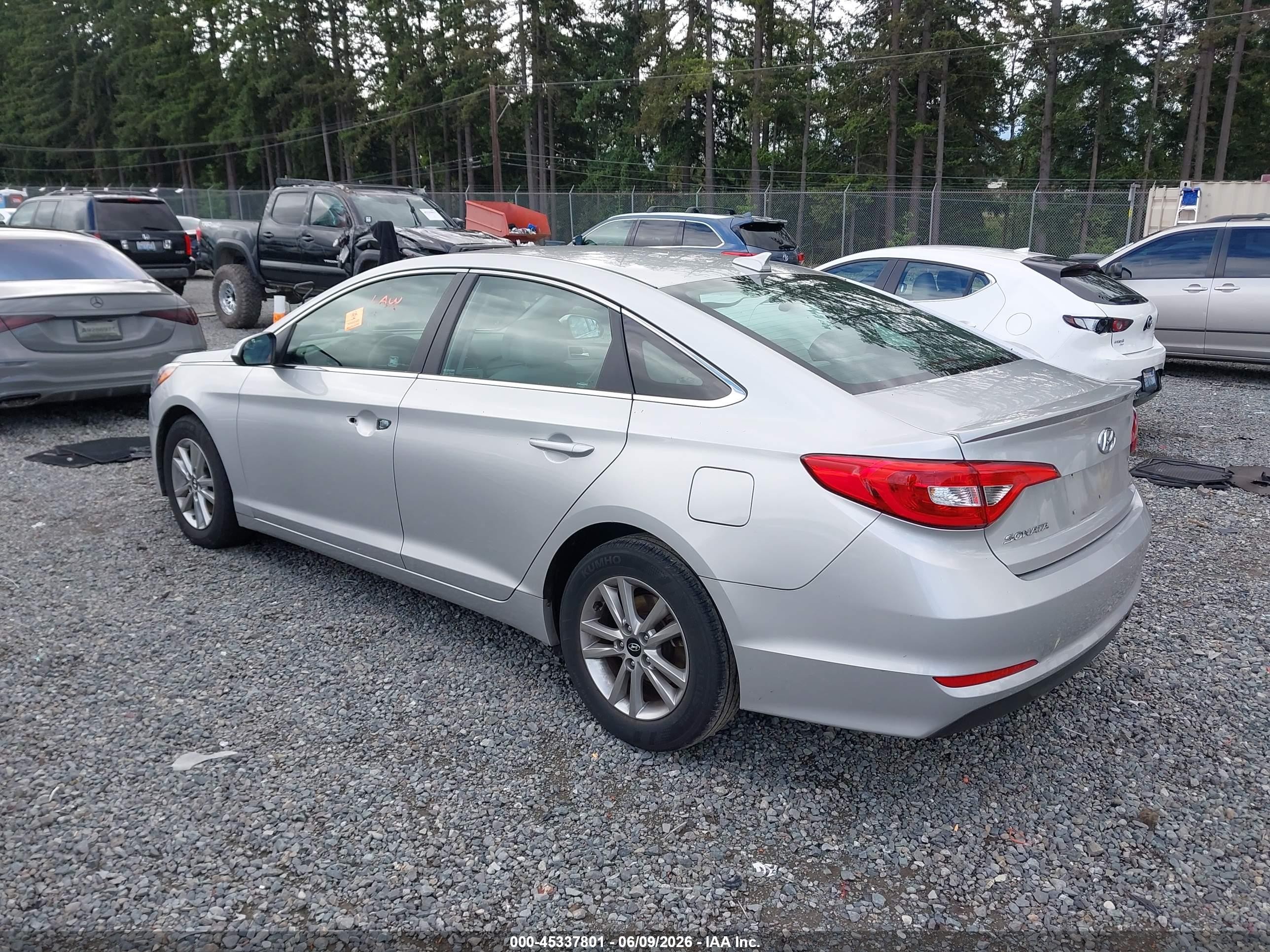 2015 Hyundai Sonata Se Gray vin: 5NPE24AF3FH021737