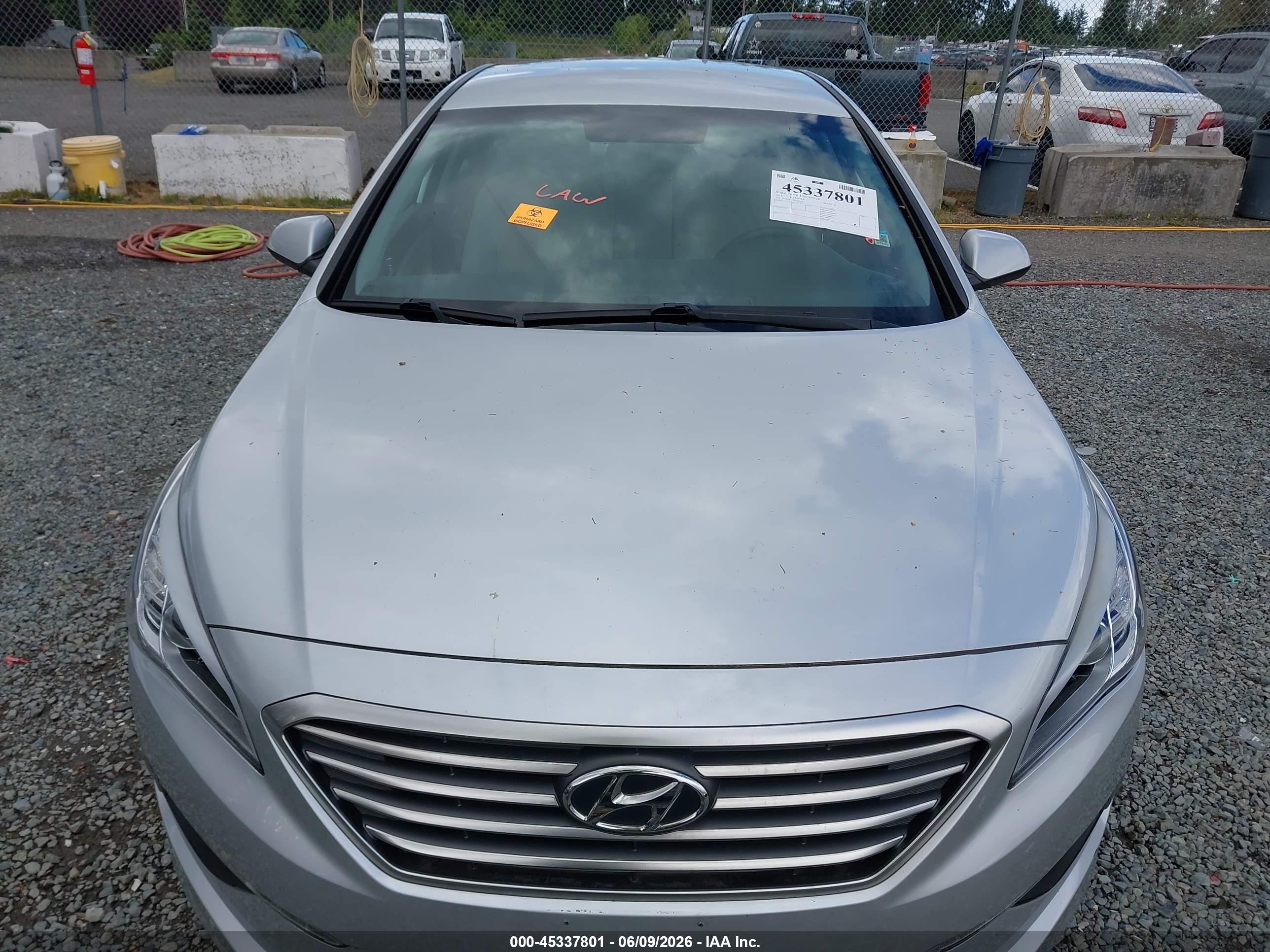 2015 Hyundai Sonata Se Gray vin: 5NPE24AF3FH021737