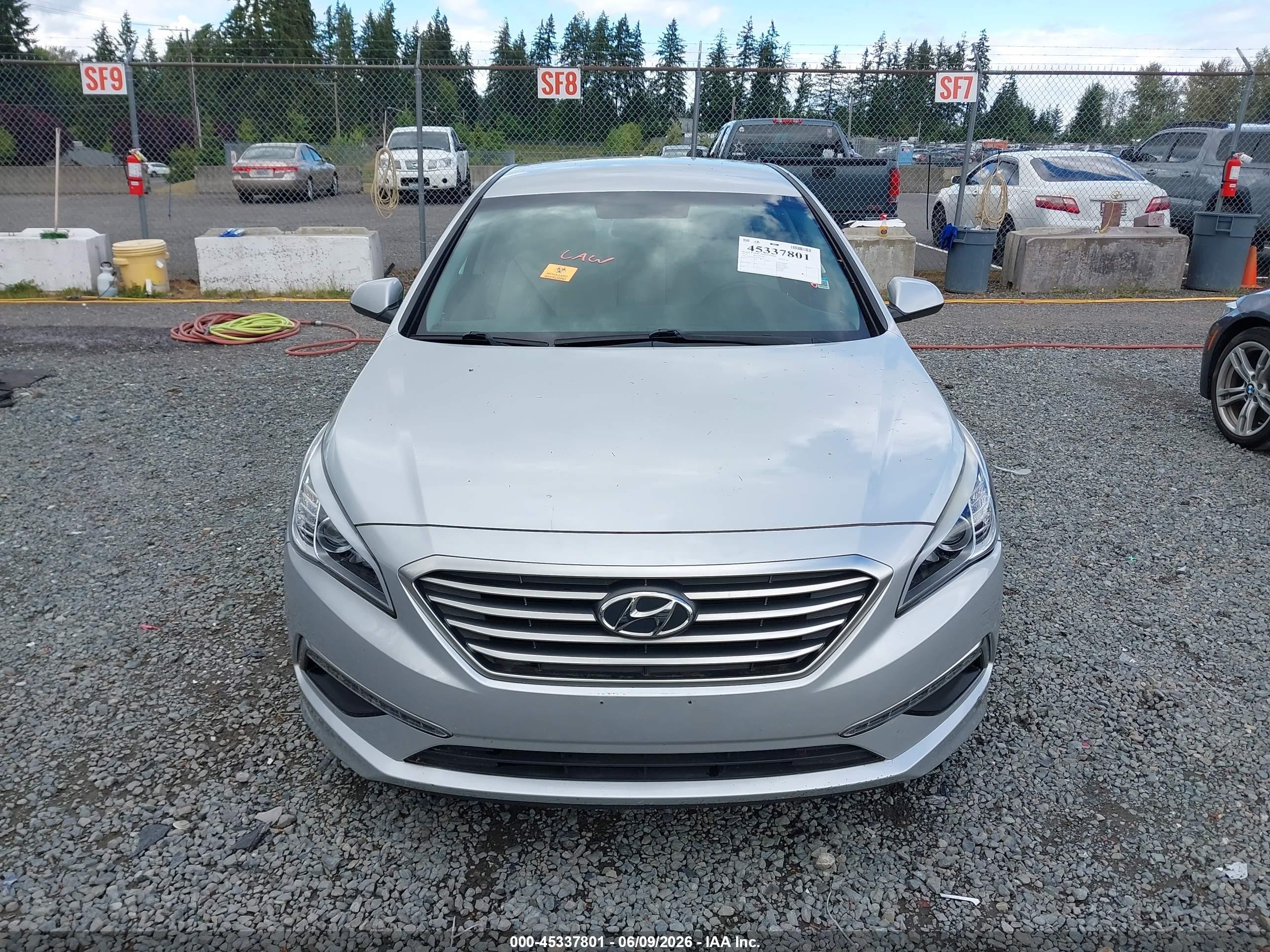 2015 Hyundai Sonata Se Gray vin: 5NPE24AF3FH021737