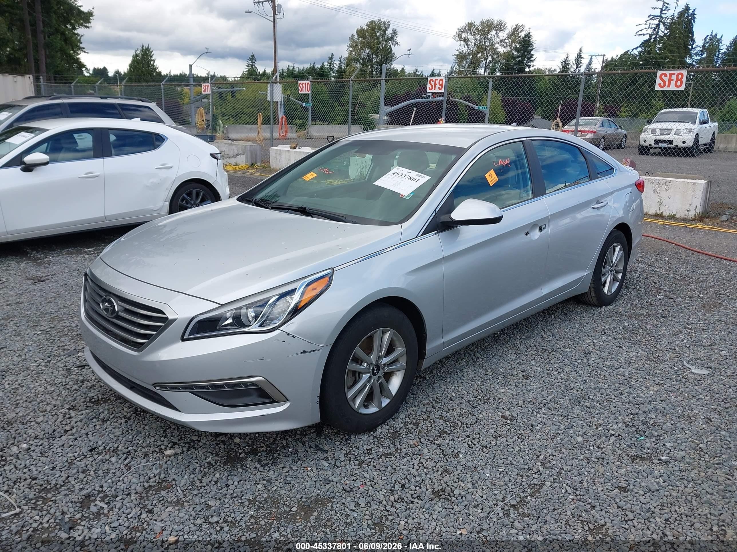 2015 Hyundai Sonata Se Gray vin: 5NPE24AF3FH021737