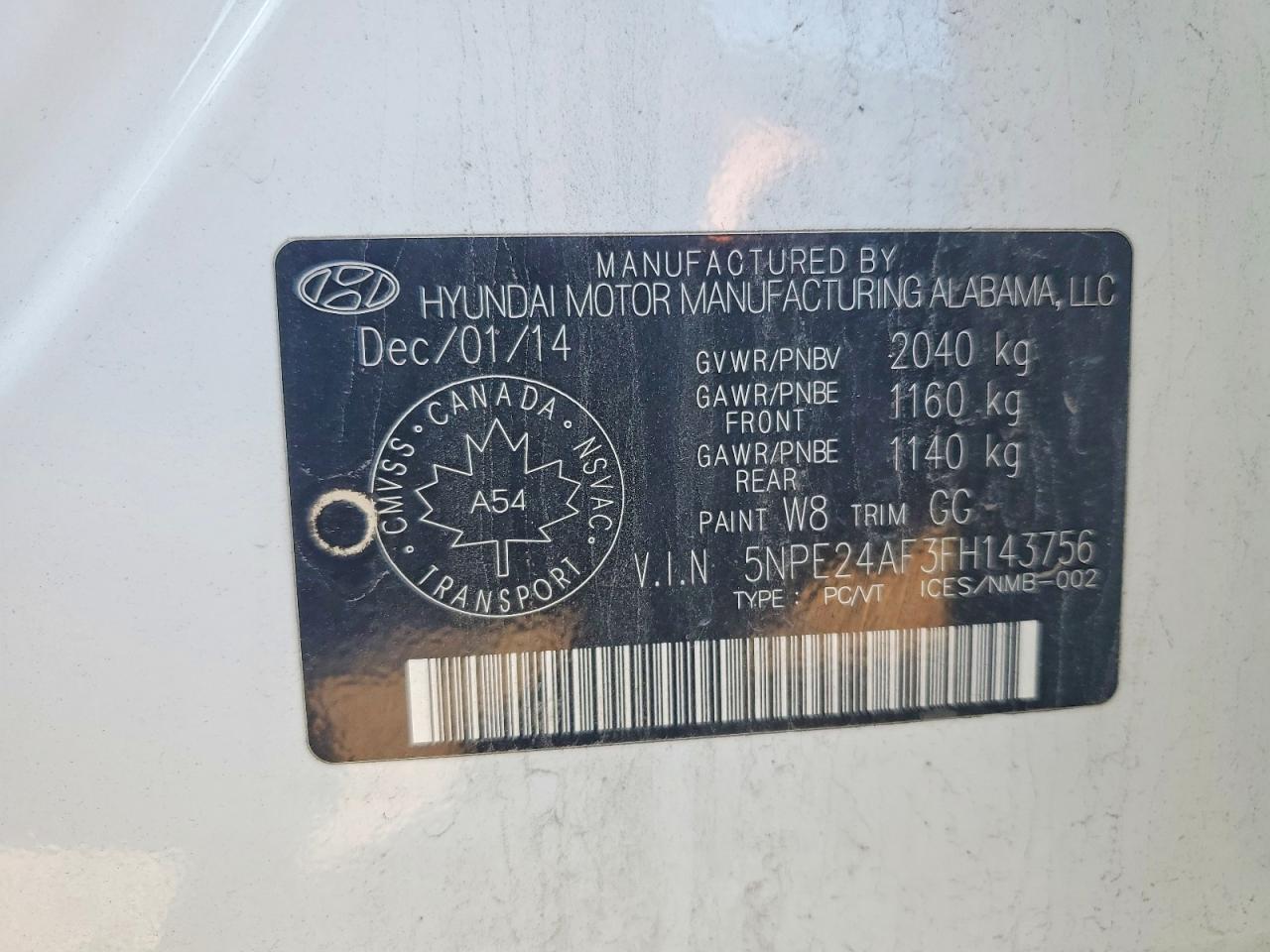 2015 Hyundai Sonata Se Белый vin: 5NPE24AF3FH143756