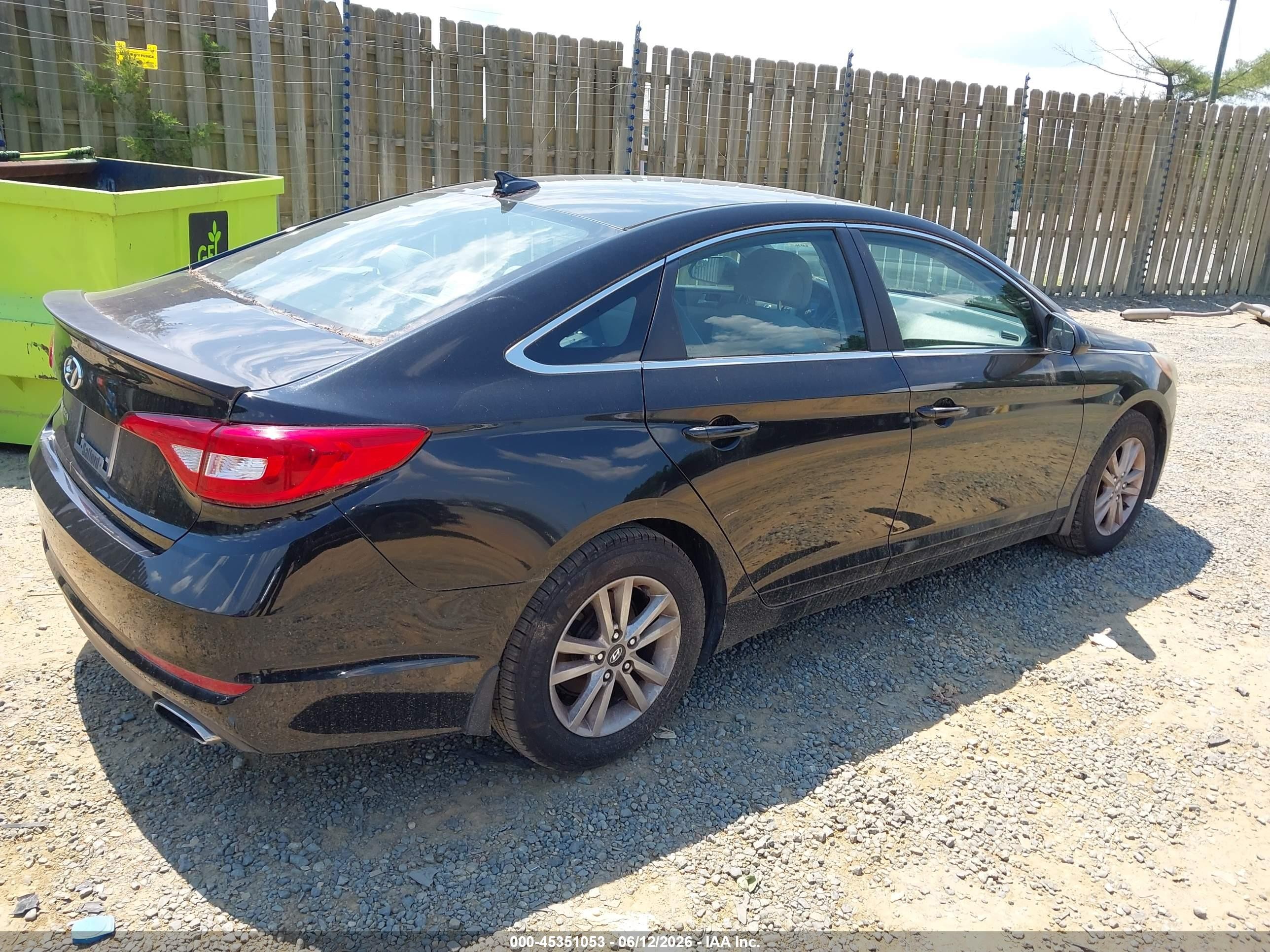 2015 Hyundai Sonata Se Black vin: 5NPE24AF3FH178684