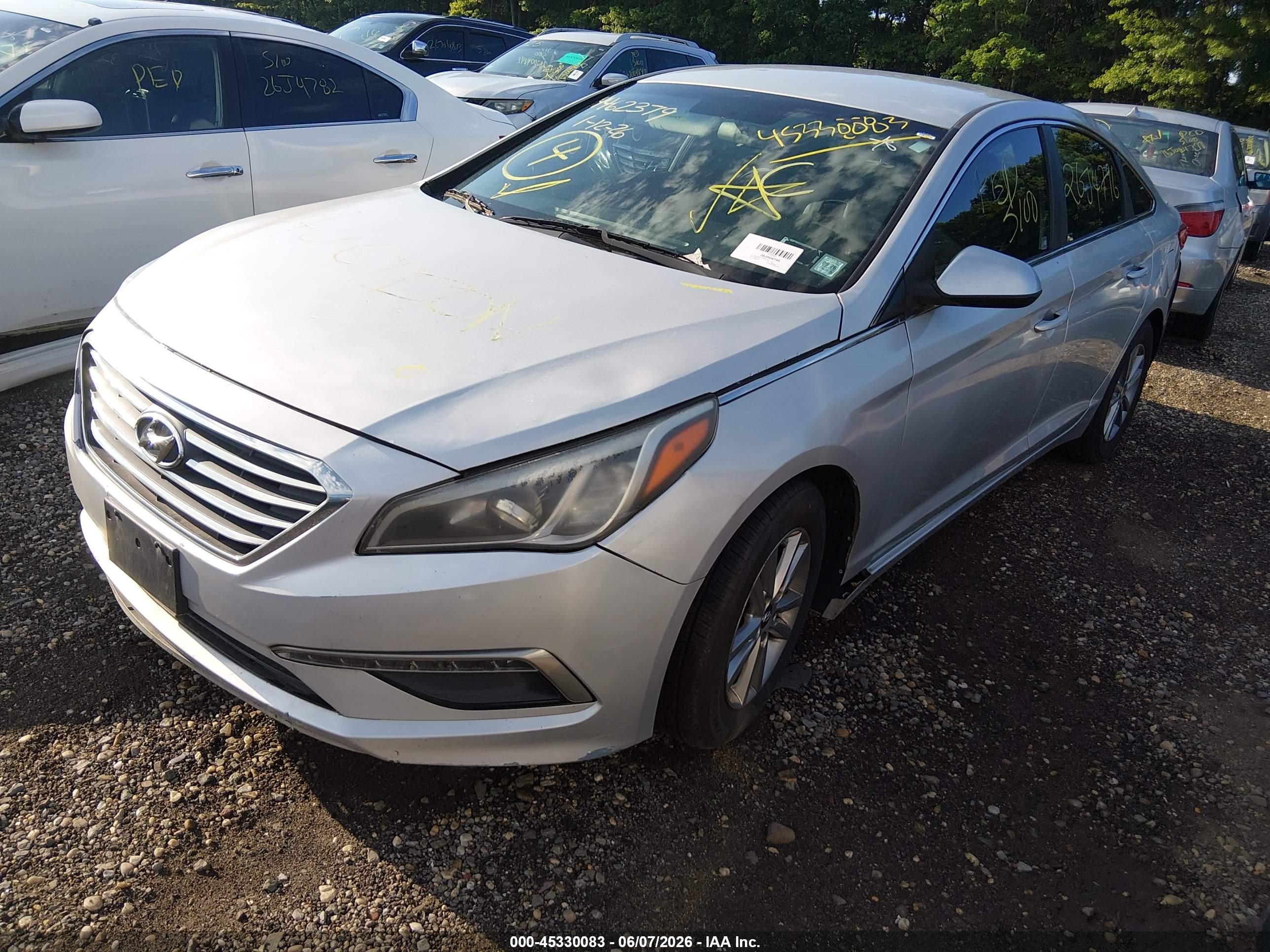 2015 Hyundai Sonata Se Серый vin: 5NPE24AF3FH201963