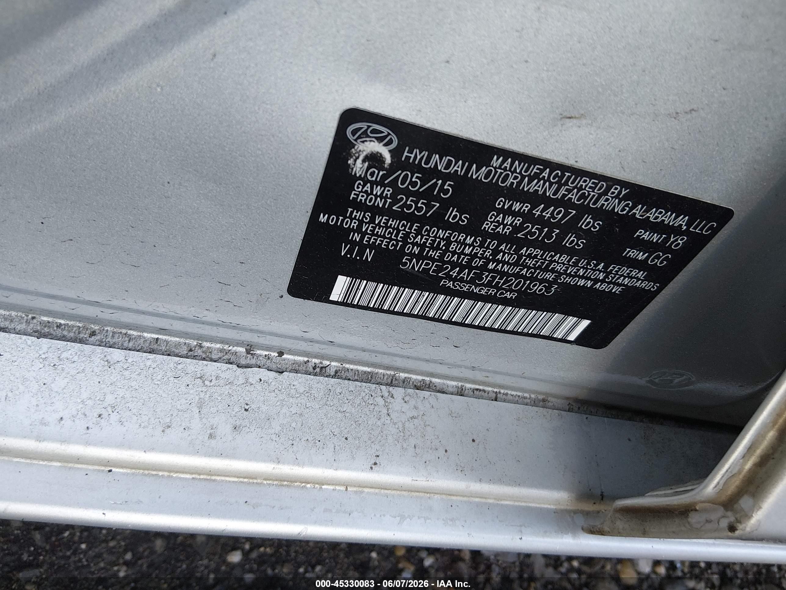 2015 Hyundai Sonata Se Серый vin: 5NPE24AF3FH201963