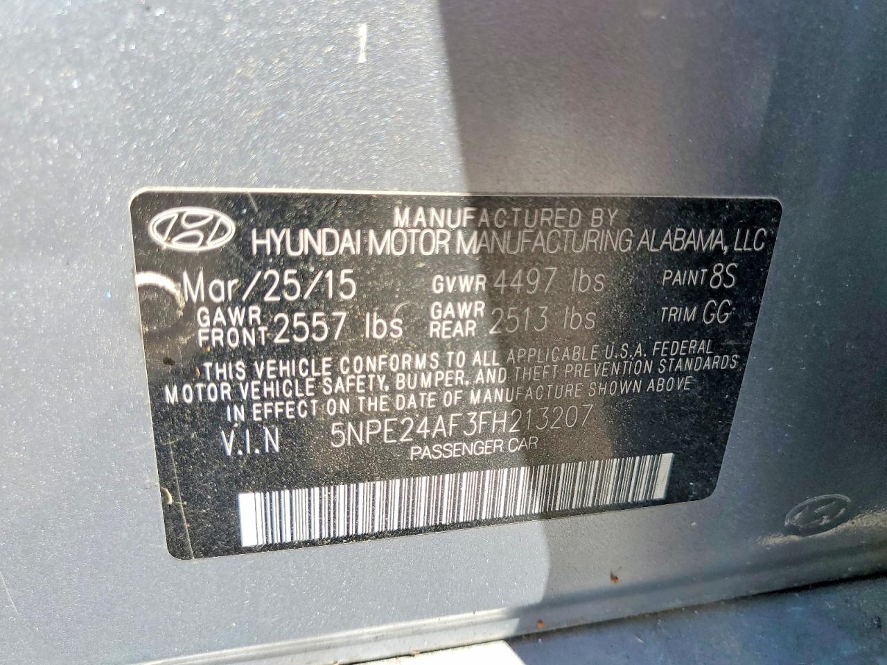 2015 Hyundai Sonata Se Silver vin: 5NPE24AF3FH213207