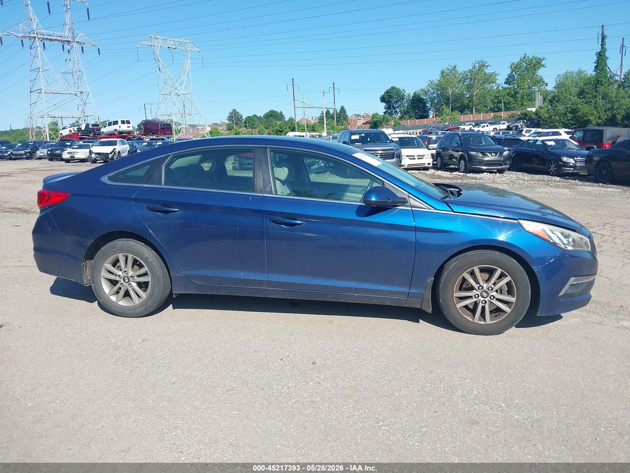2015 Hyundai Sonata Se Blue vin: 5NPE24AF3FH215636