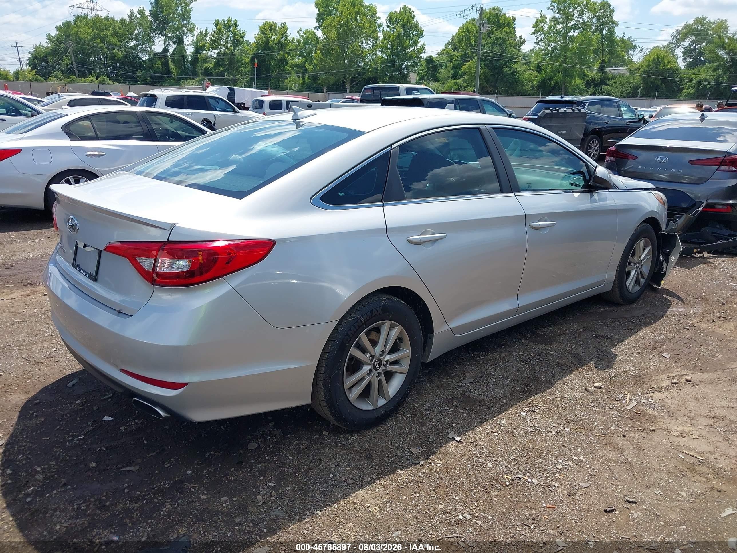 2015 Hyundai Sonata Se Silver vin: 5NPE24AF3FH232601
