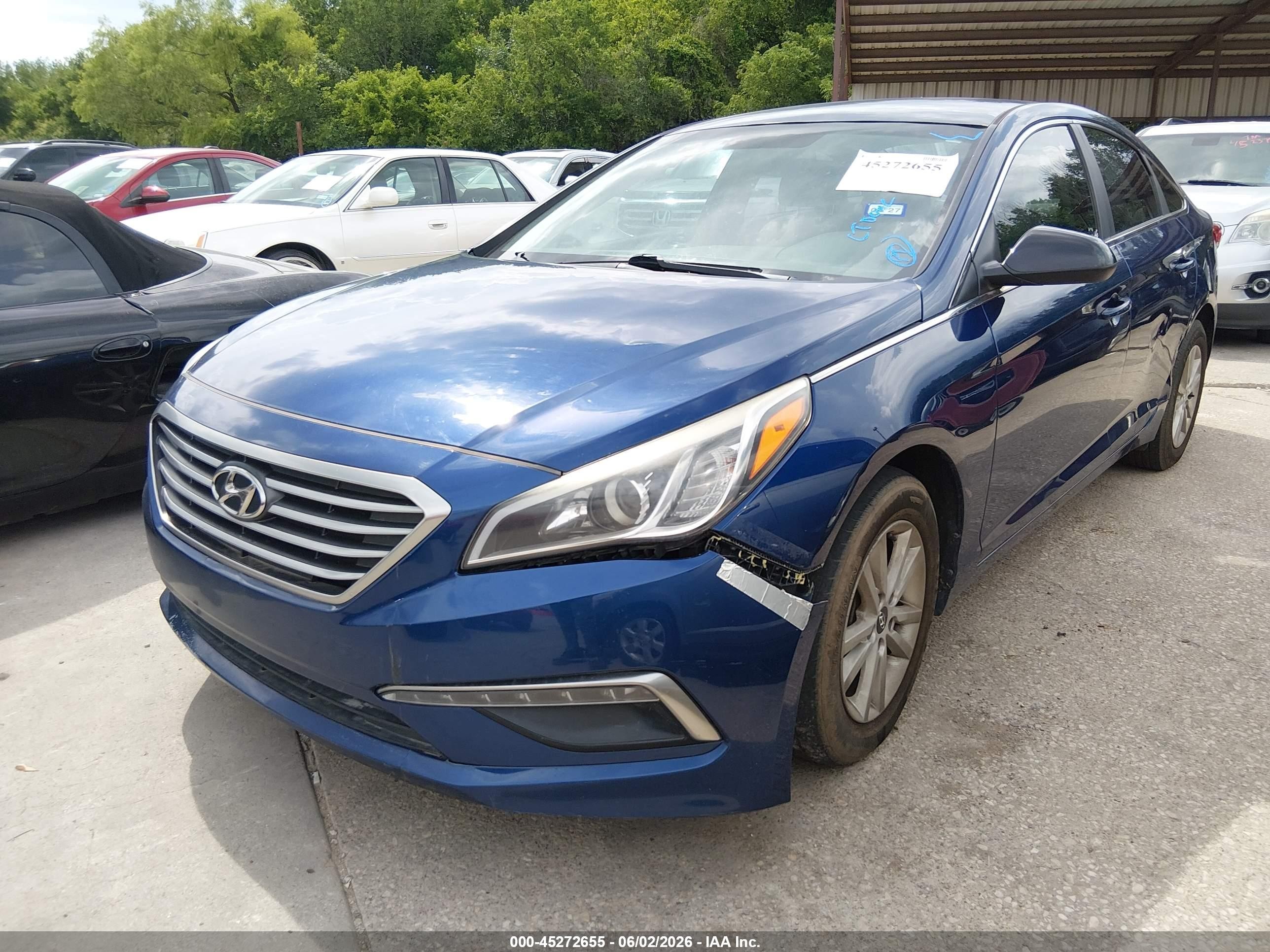 2015 Hyundai Sonata Se Синий vin: 5NPE24AF3FH236227