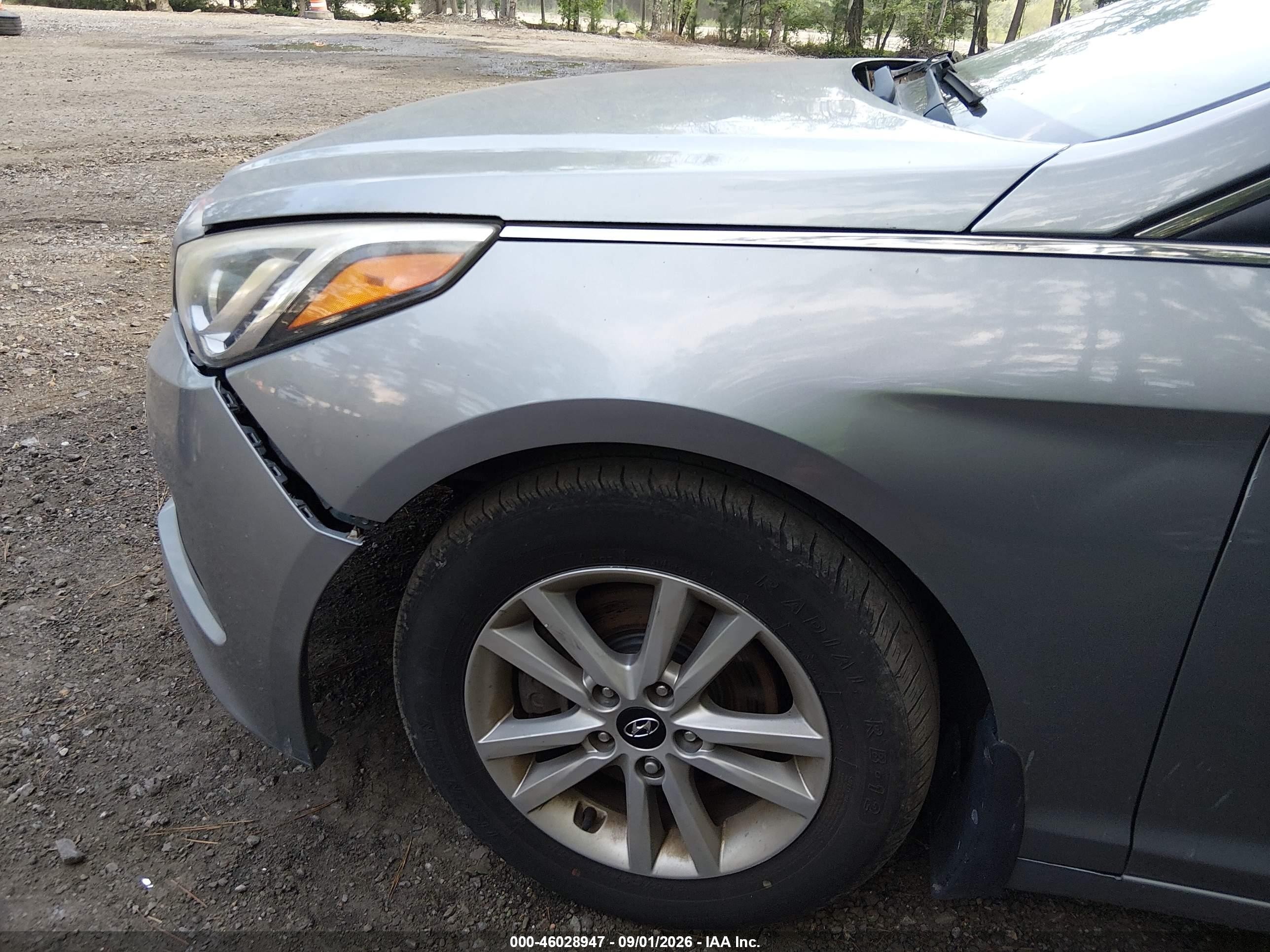 2015 Hyundai Sonata Se Gray vin: 5NPE24AF3FH240665