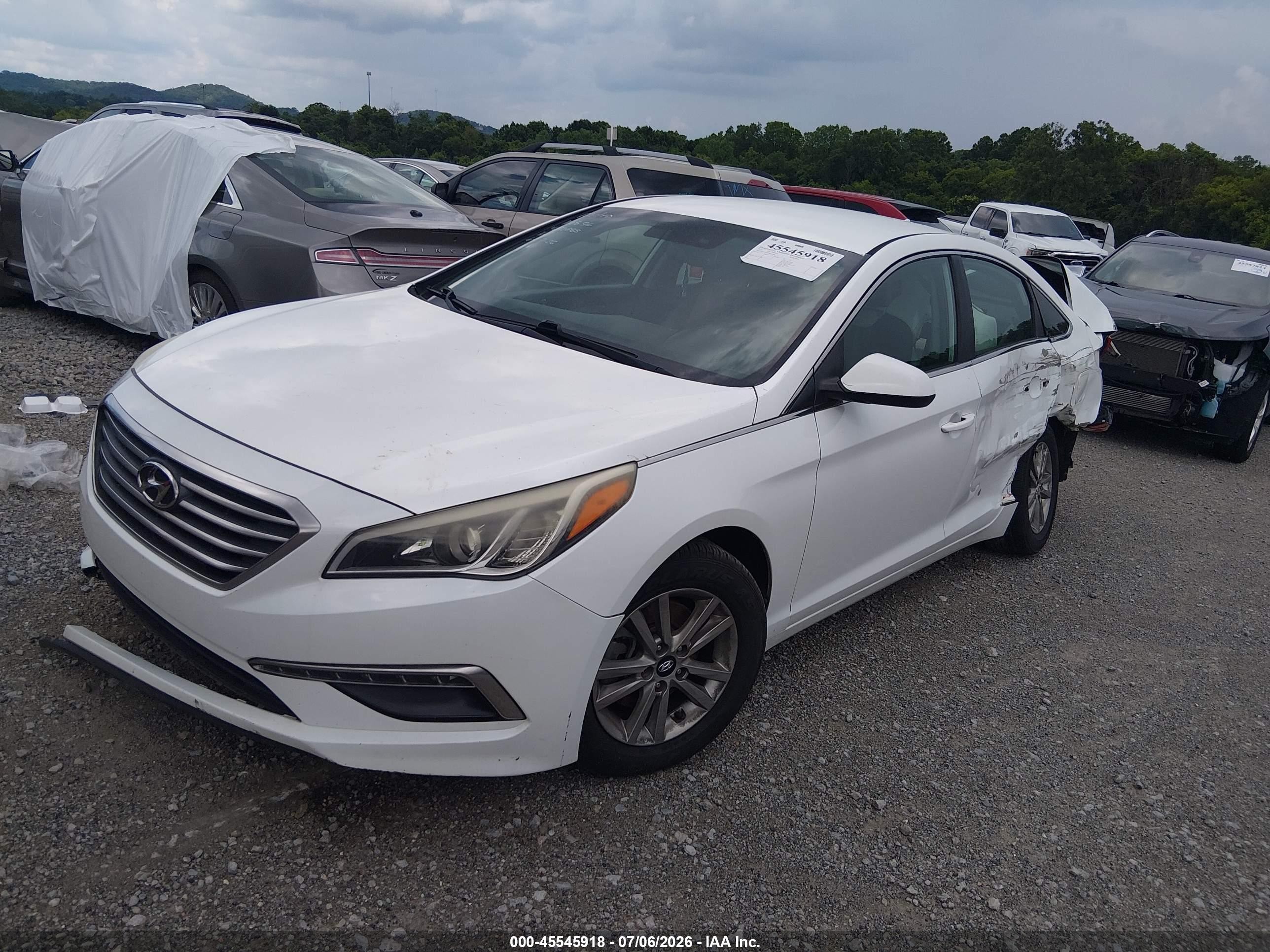 2015 Hyundai Sonata Se White vin: 5NPE24AF3FH242688