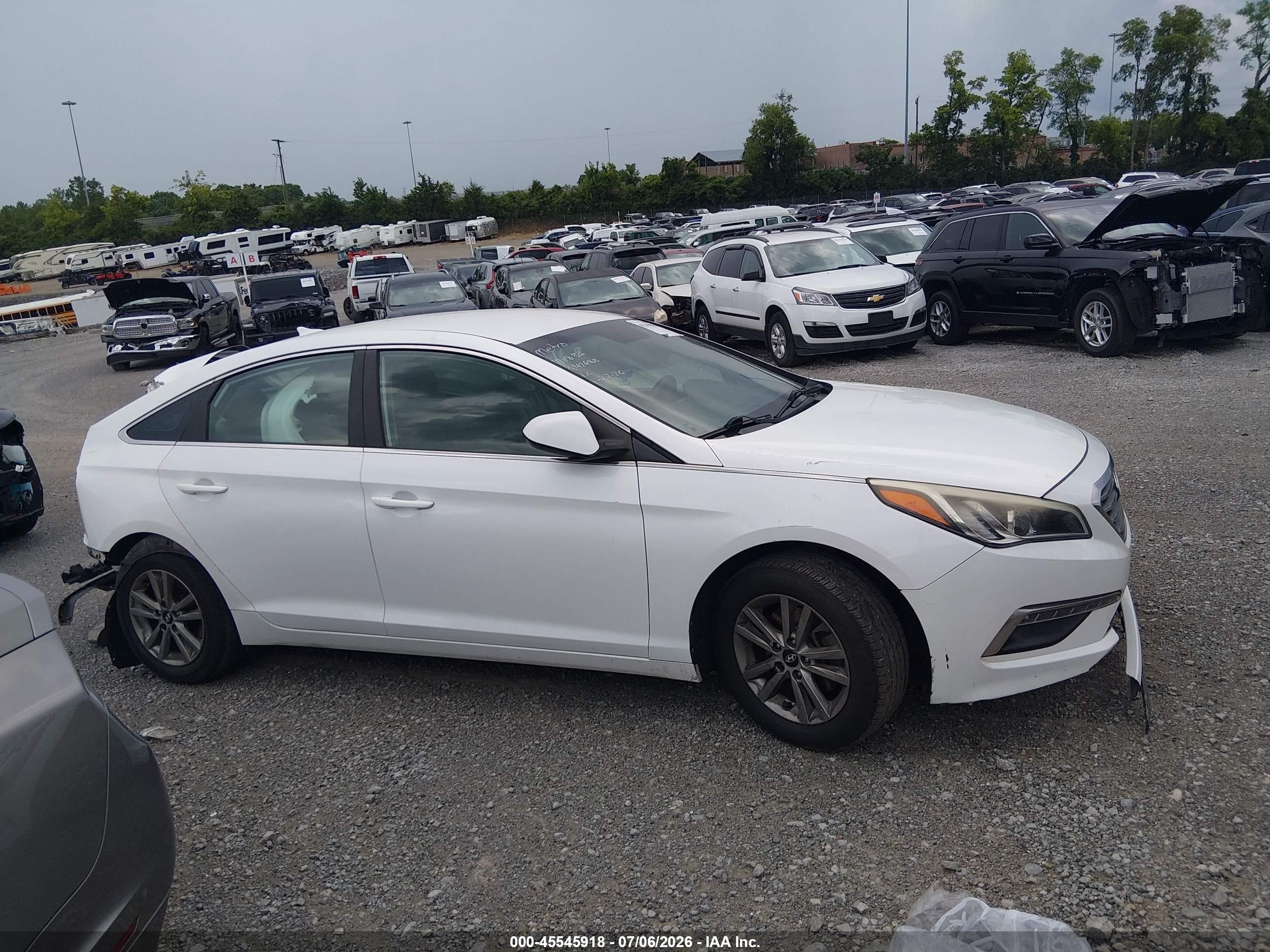 2015 Hyundai Sonata Se White vin: 5NPE24AF3FH242688