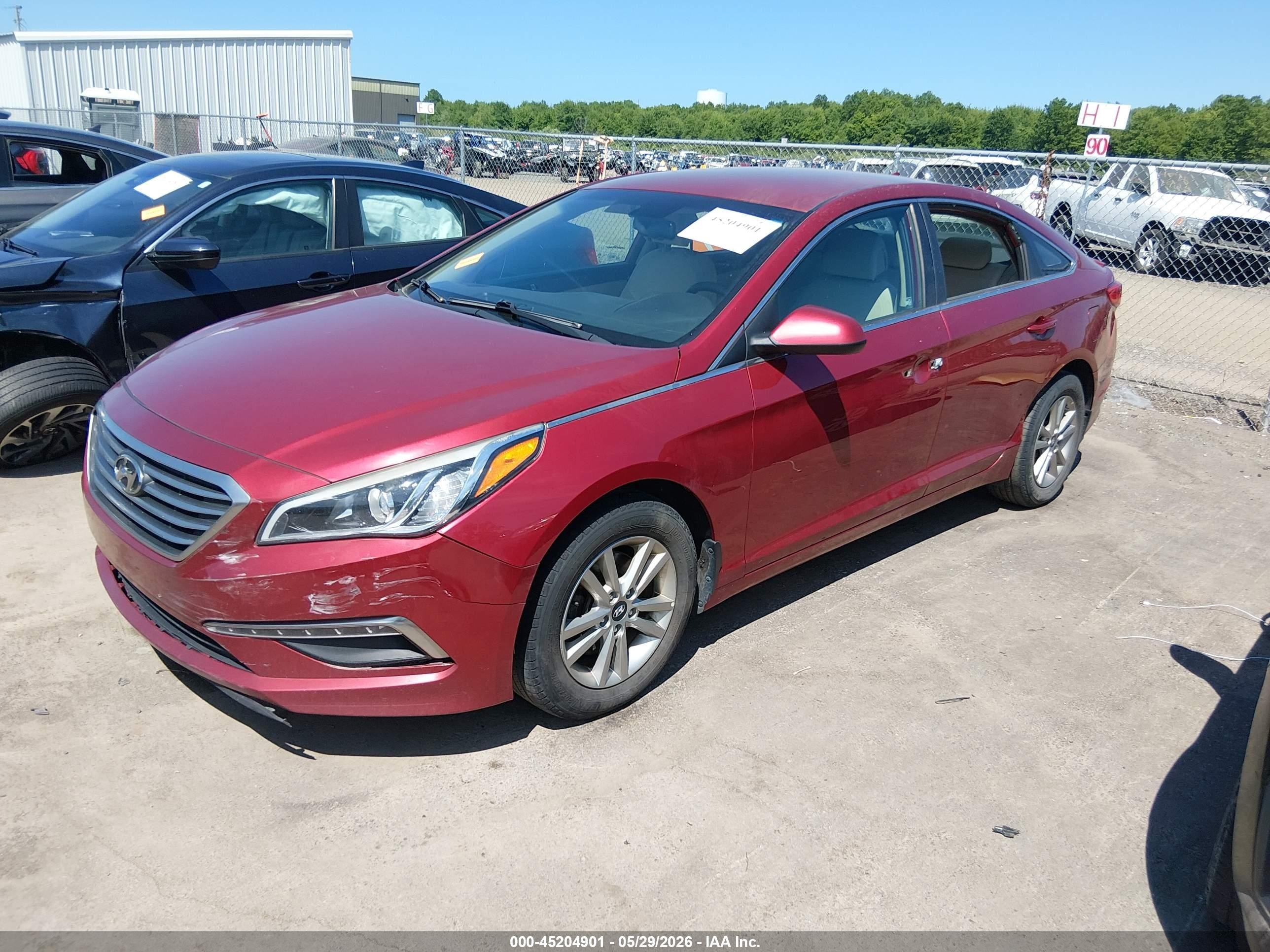 2015 Hyundai Sonata Se Red vin: 5NPE24AF3FH259555
