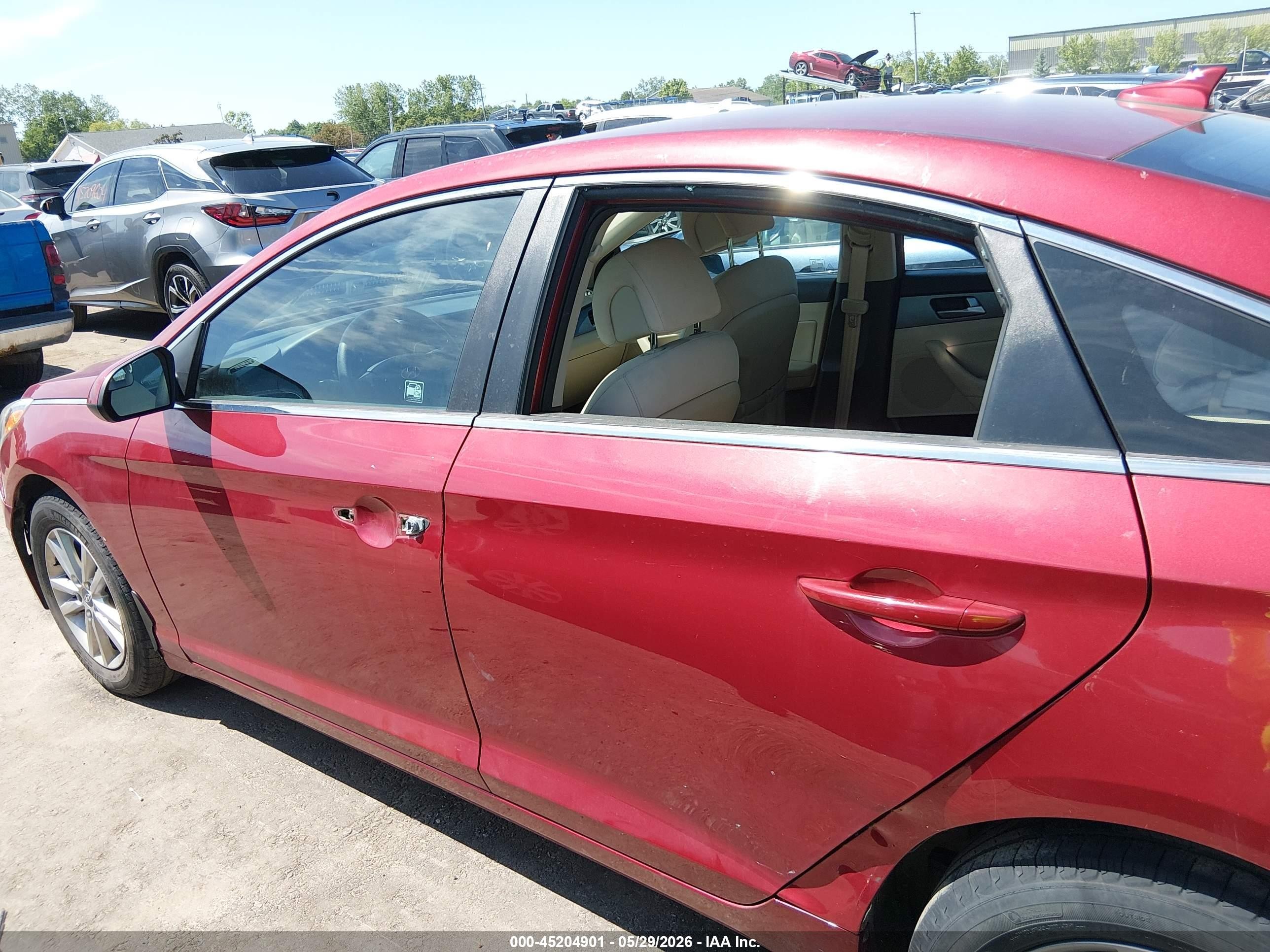 2015 Hyundai Sonata Se Red vin: 5NPE24AF3FH259555