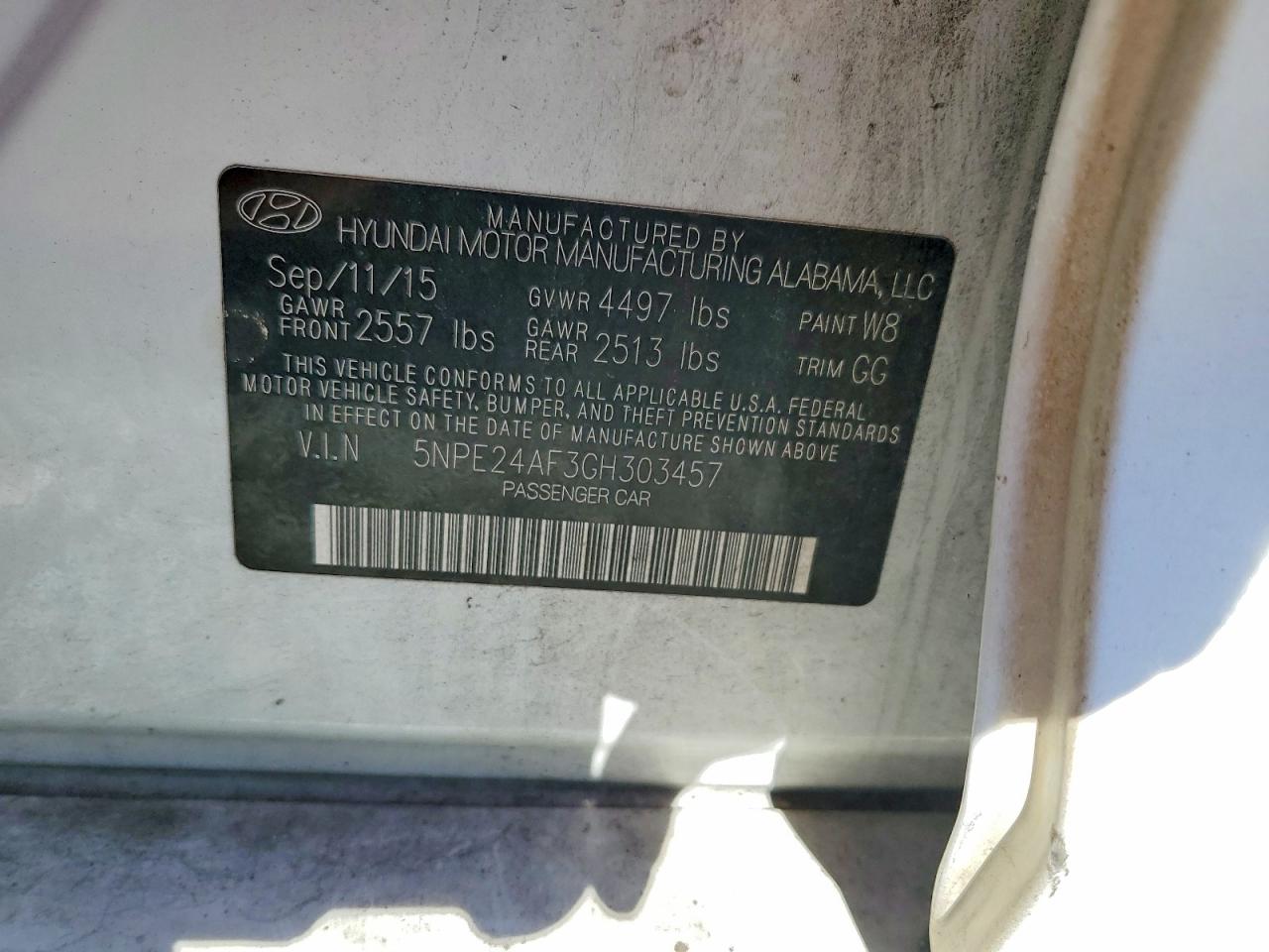 2016 Hyundai Sonata Se Белый vin: 5NPE24AF3GH303457