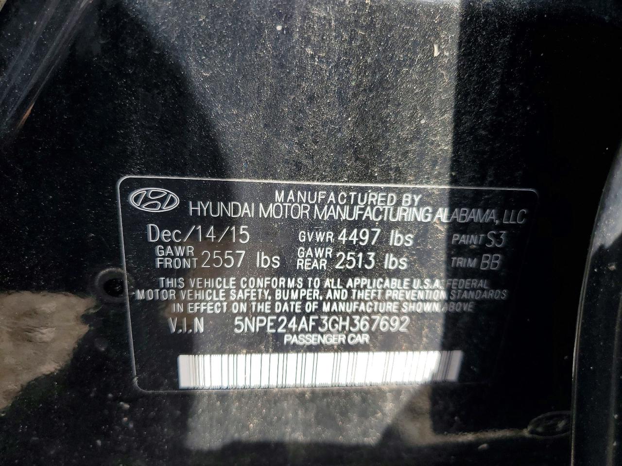 2016 Hyundai Sonata Se Black vin: 5NPE24AF3GH367692