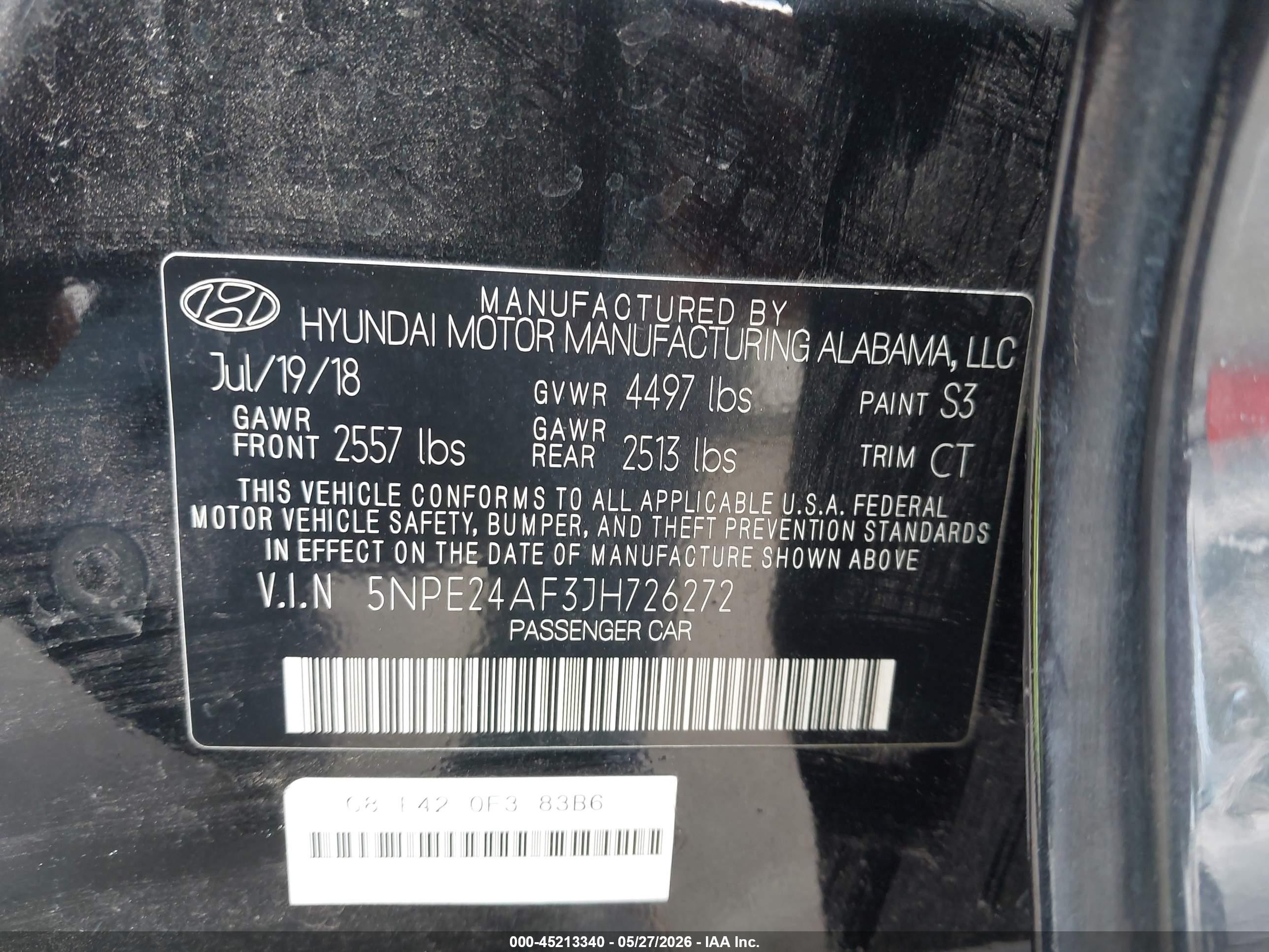 2018 Hyundai Sonata Se Черный vin: 5NPE24AF3JH726272