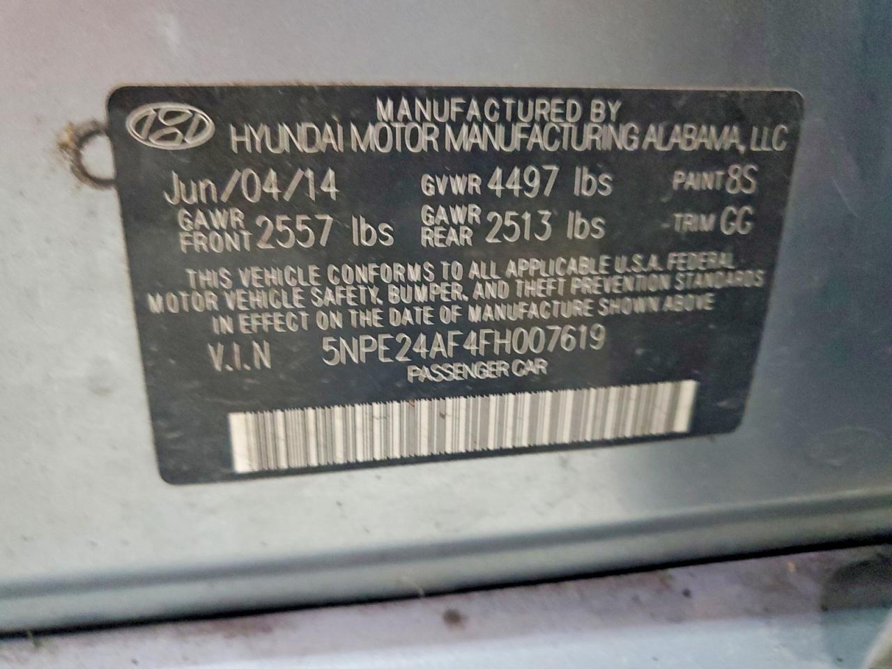 2015 Hyundai Sonata Se Silver vin: 5NPE24AF4FH007619