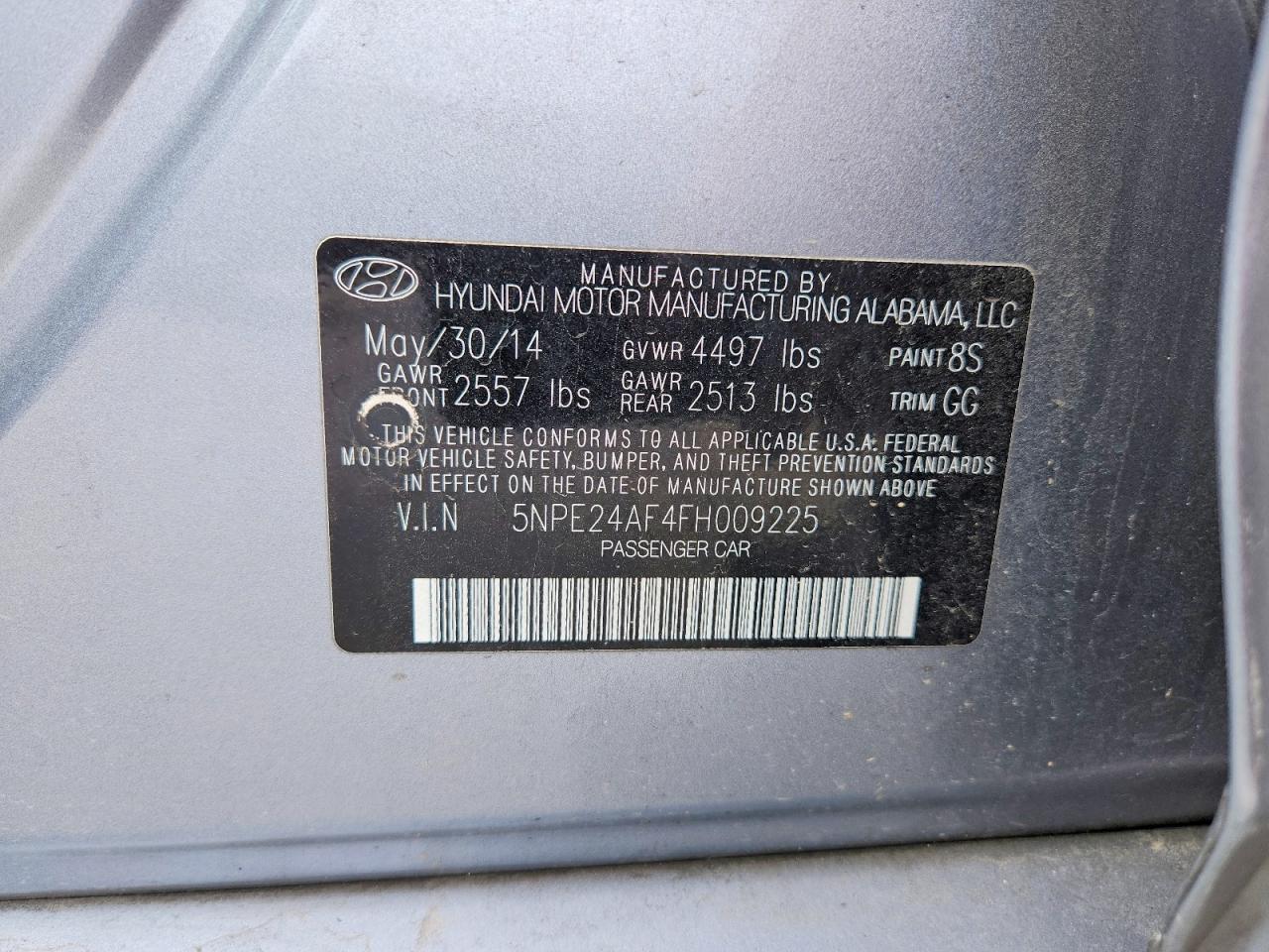 2015 Hyundai Sonata Se Silver vin: 5NPE24AF4FH009225