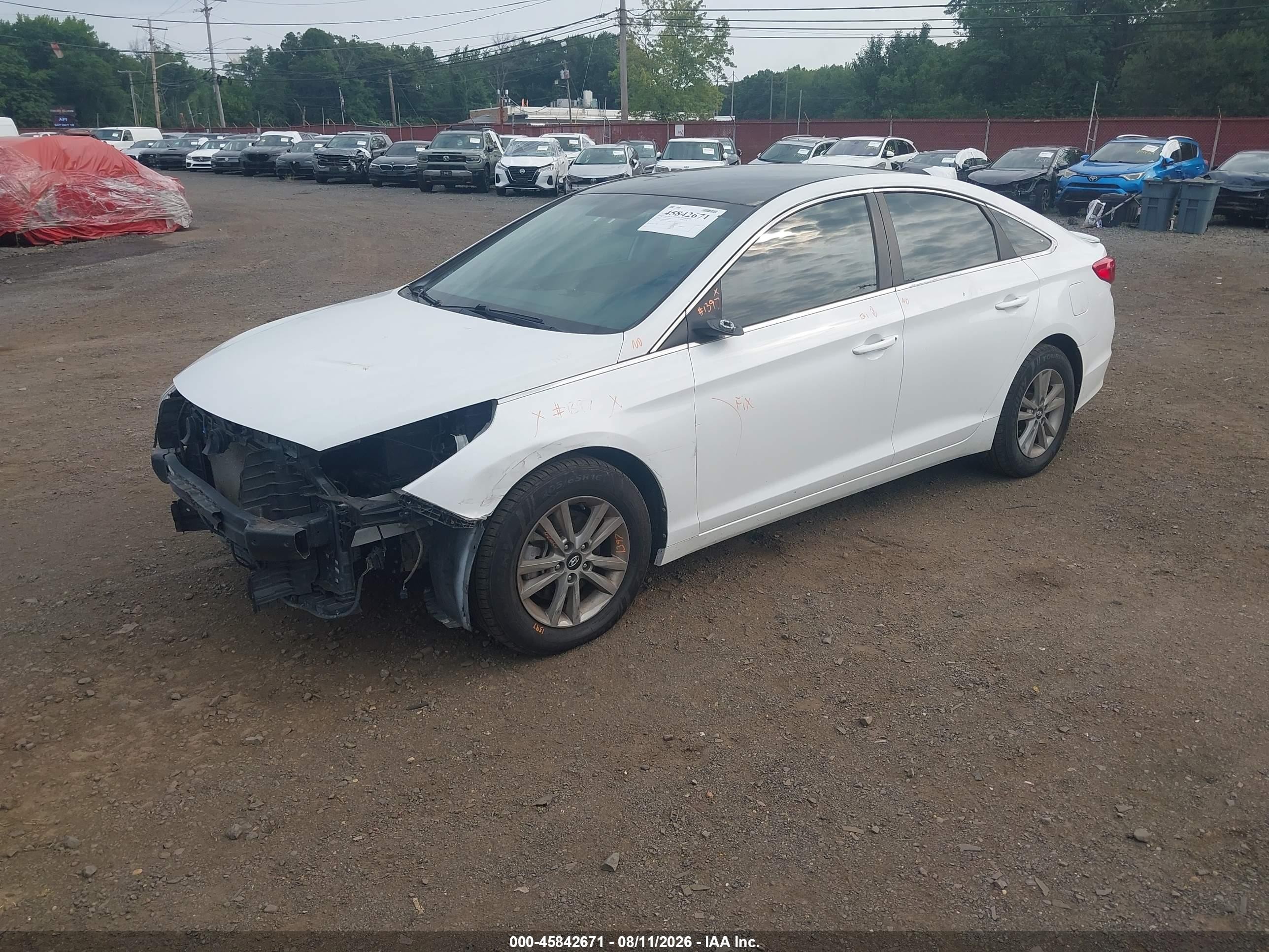 2015 Hyundai Sonata Se White vin: 5NPE24AF4FH019060