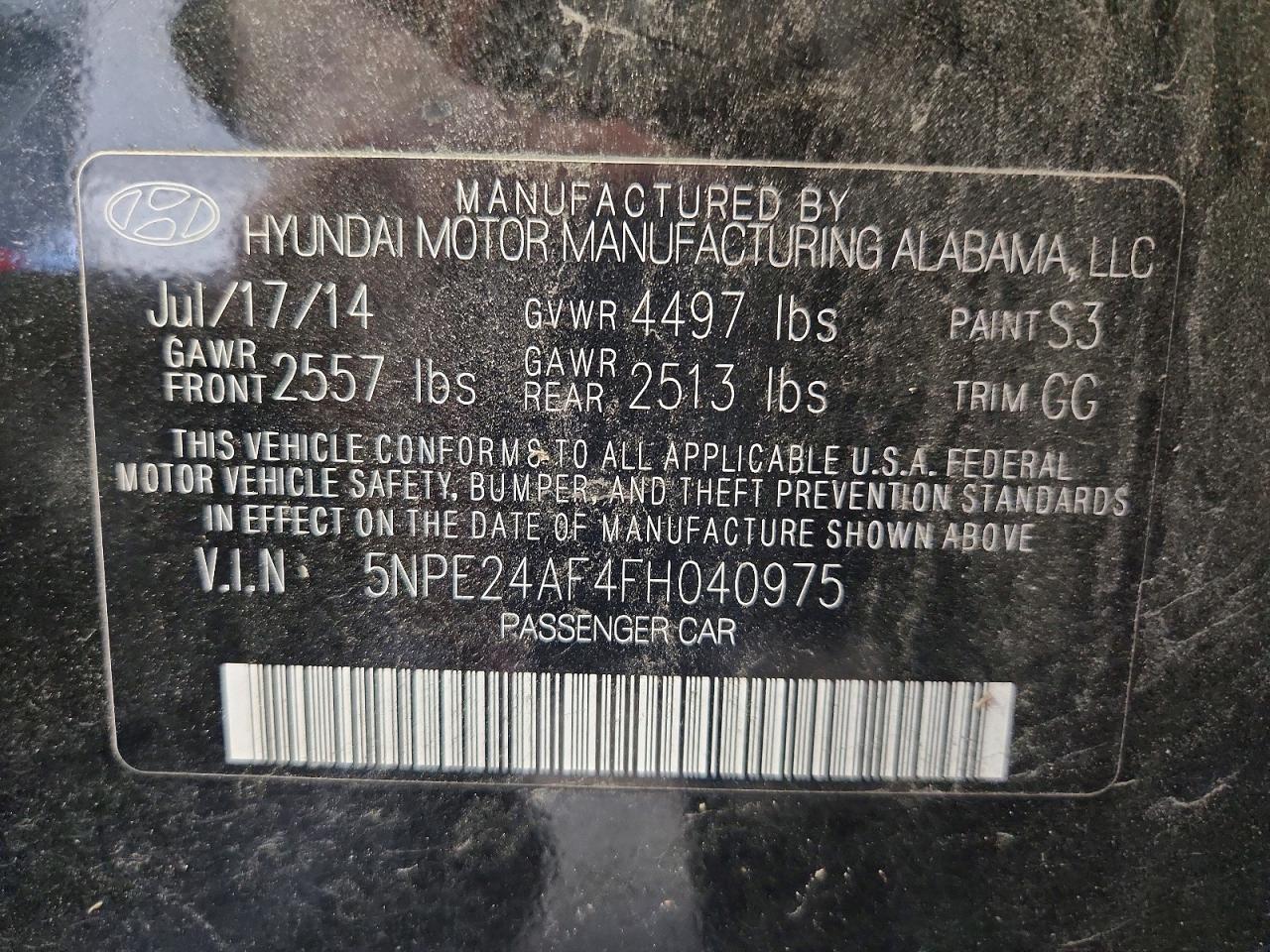 2015 Hyundai Sonata Se Black vin: 5NPE24AF4FH040975