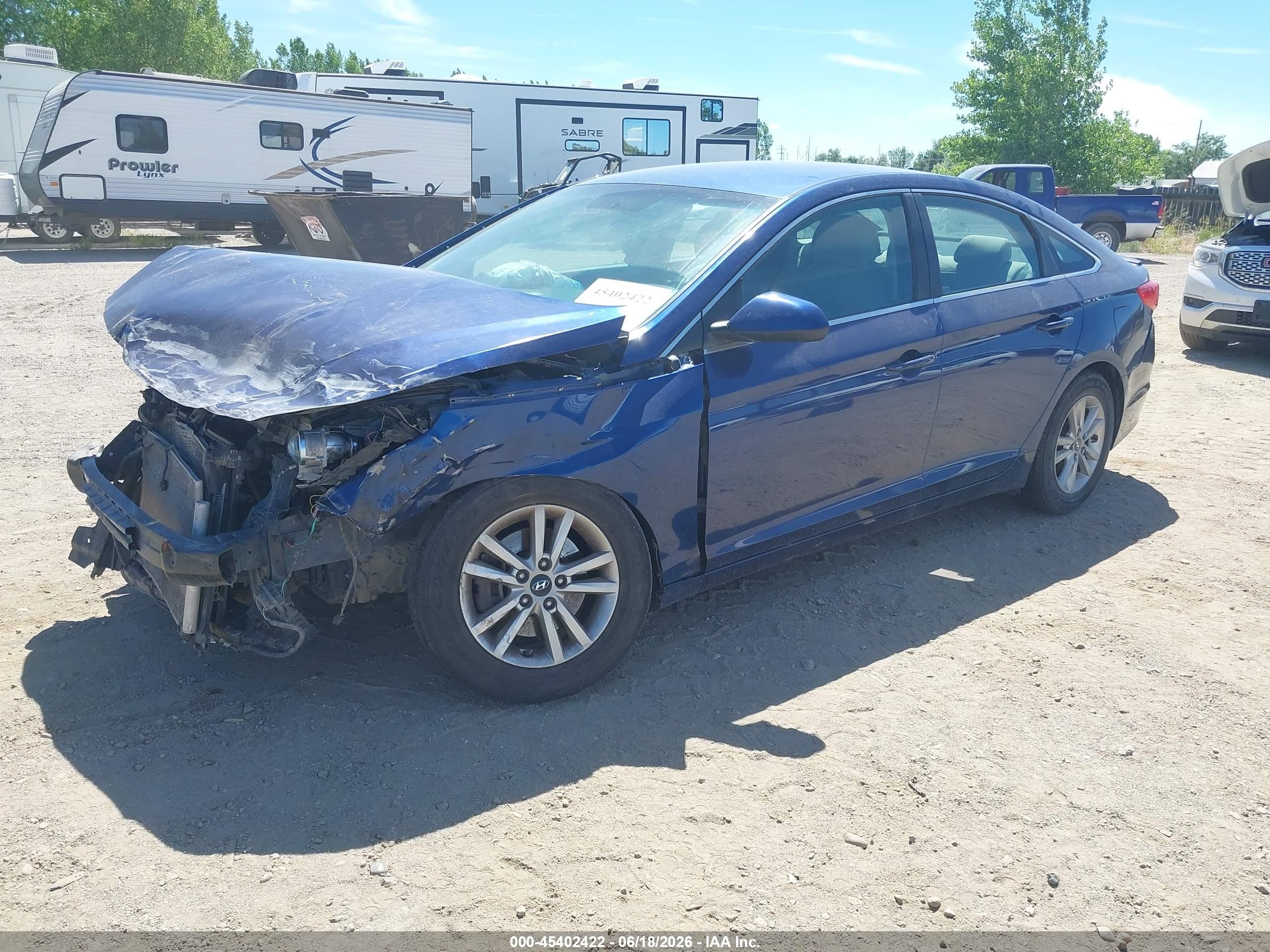 2015 Hyundai Sonata Se Blue vin: 5NPE24AF4FH063365