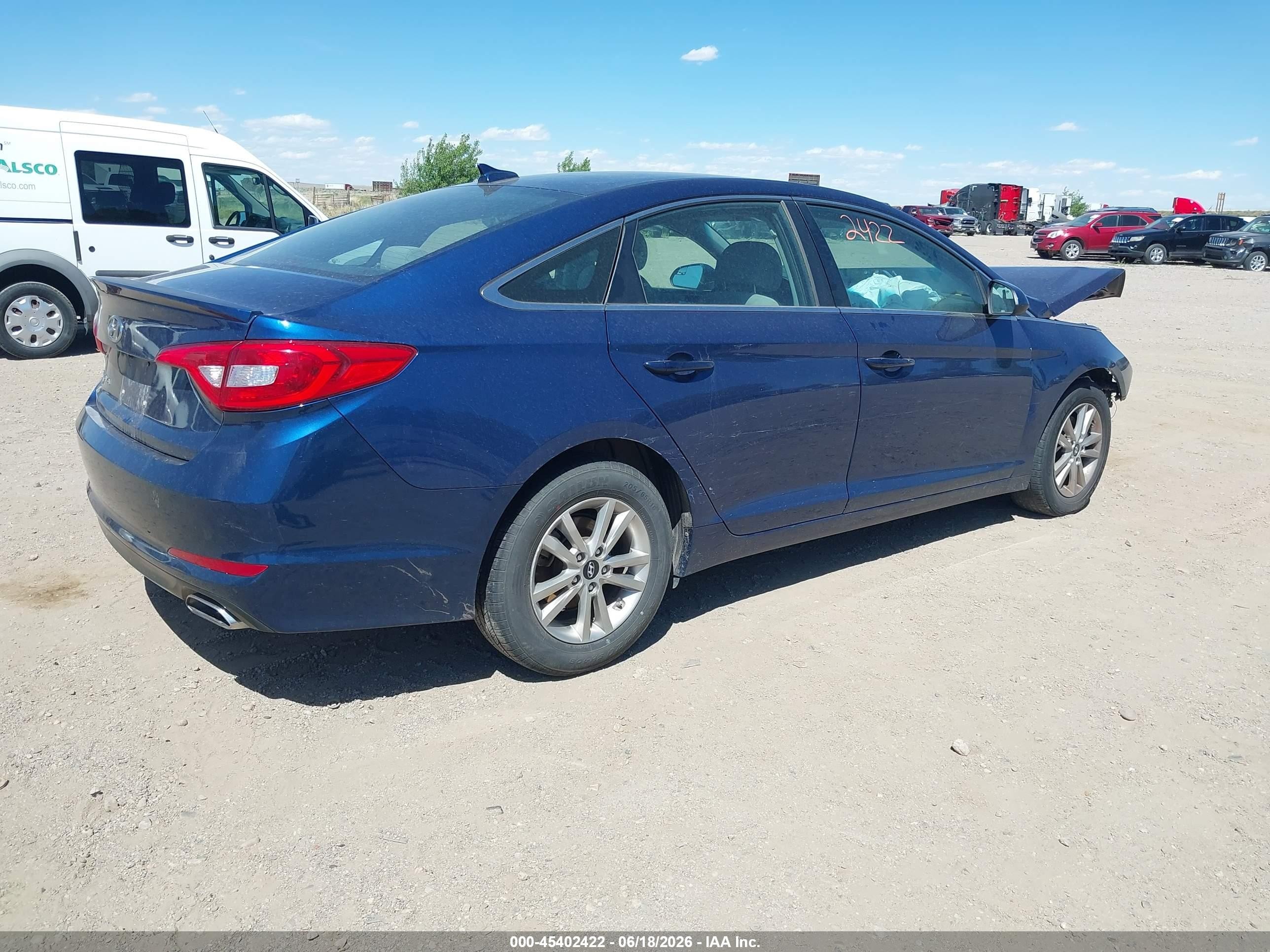 2015 Hyundai Sonata Se Blue vin: 5NPE24AF4FH063365
