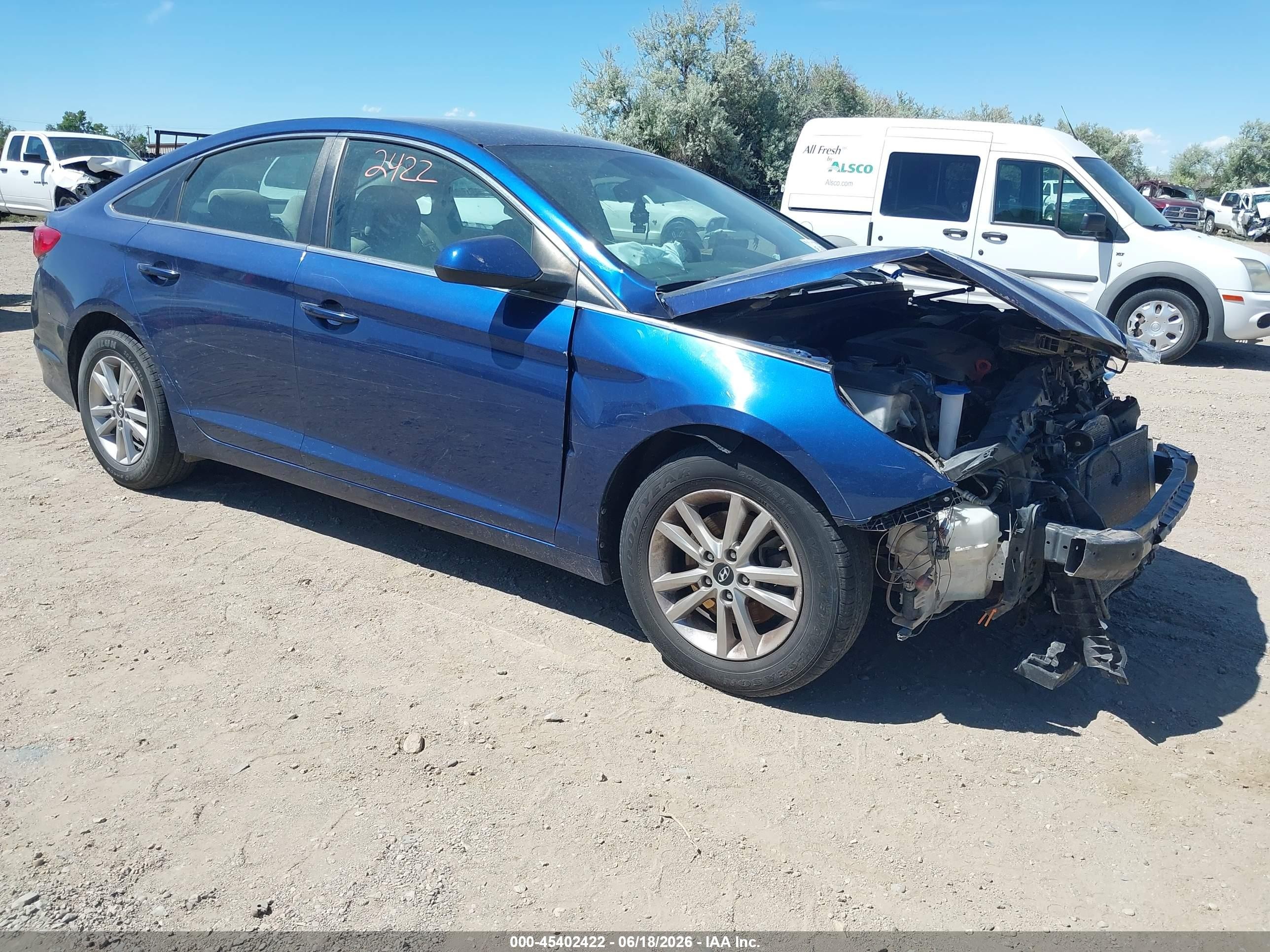 2015 Hyundai Sonata Se Синий vin: 5NPE24AF4FH063365
