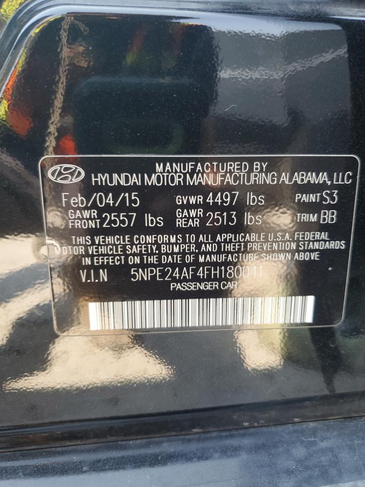 2015 Hyundai Sonata Se Черный vin: 5NPE24AF4FH180041