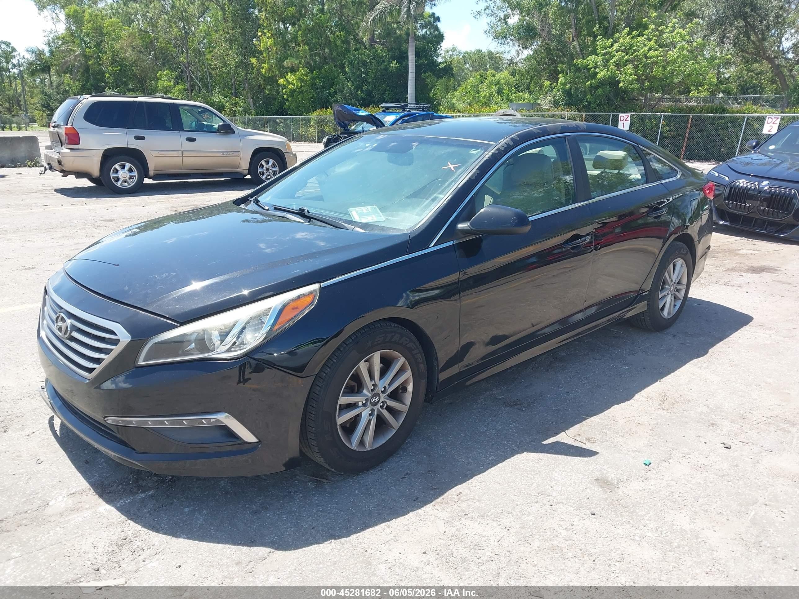 2015 Hyundai Sonata Se Черный vin: 5NPE24AF4FH223941