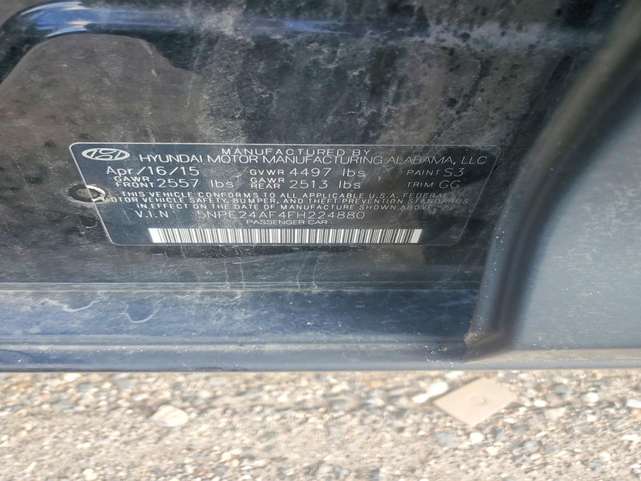 2015 Hyundai Sonata Se Black vin: 5NPE24AF4FH224880